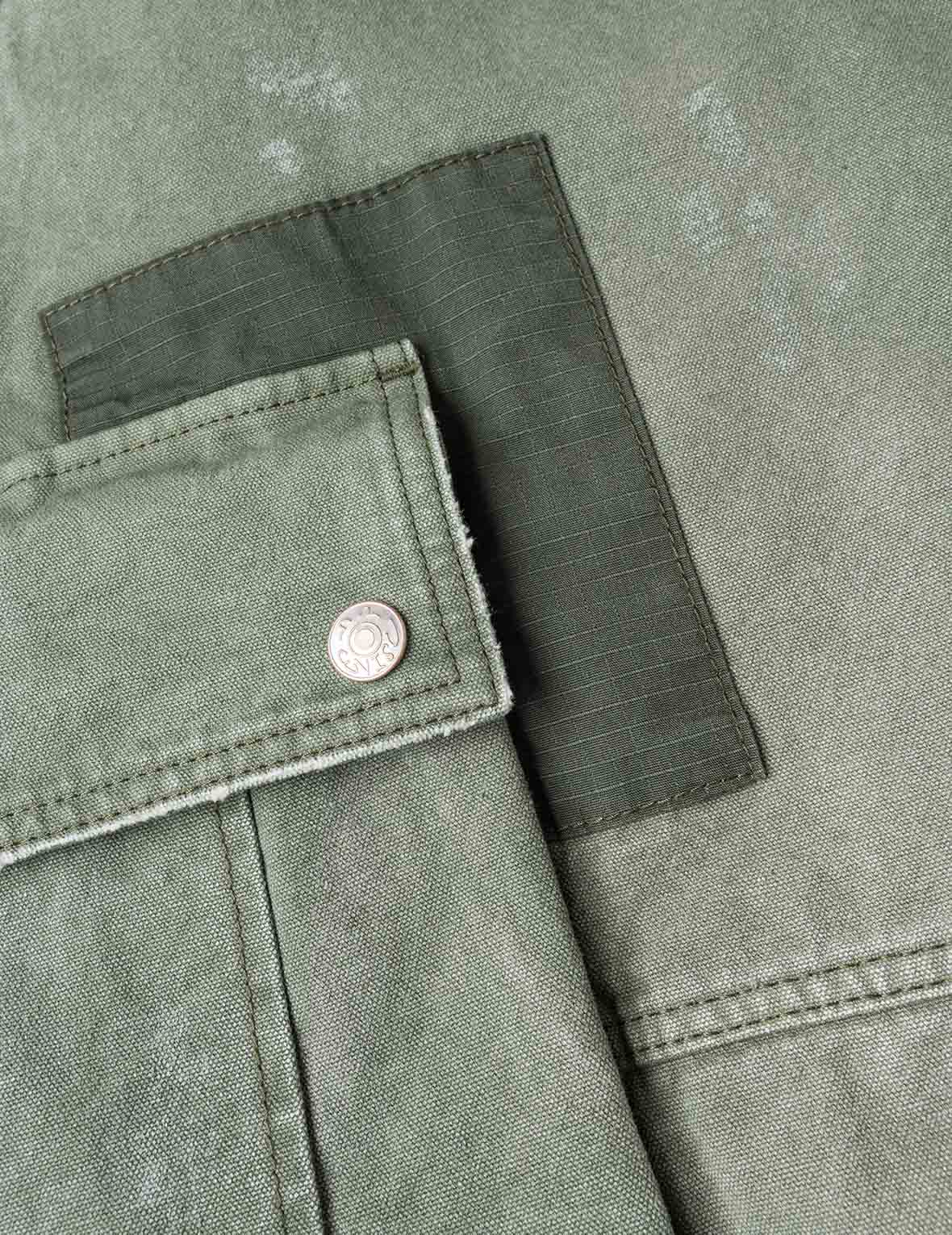 Dual Seagull Print Loose Fit Washed Woven Cargo Joggers - Image 24