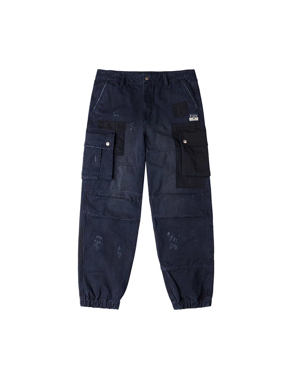 Dual Seagull Print Loose Fit Washed Woven Cargo Joggers - Image 4