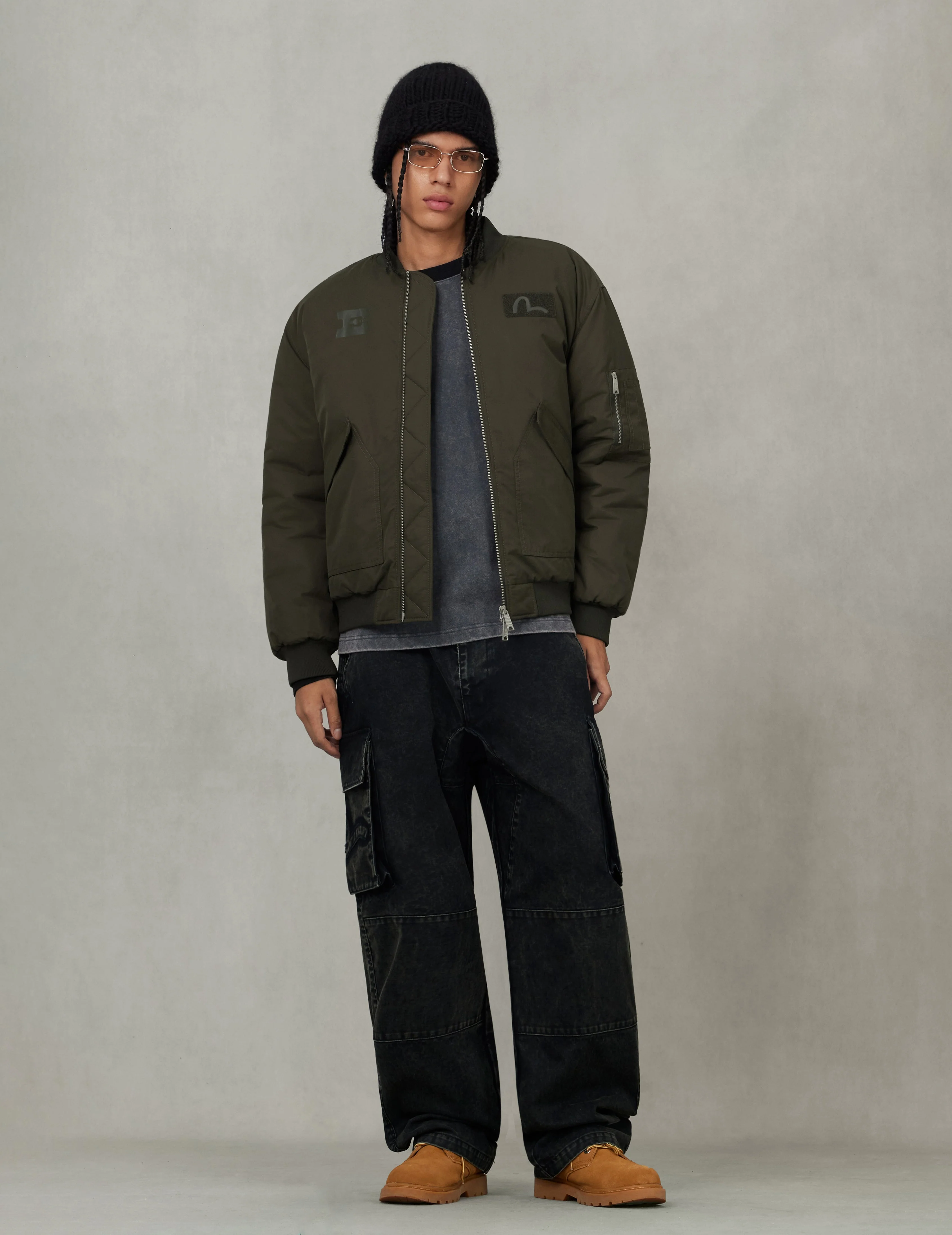 E and Seagull Appliqué Print Regular Fit Bomber Jacket - Image 5
