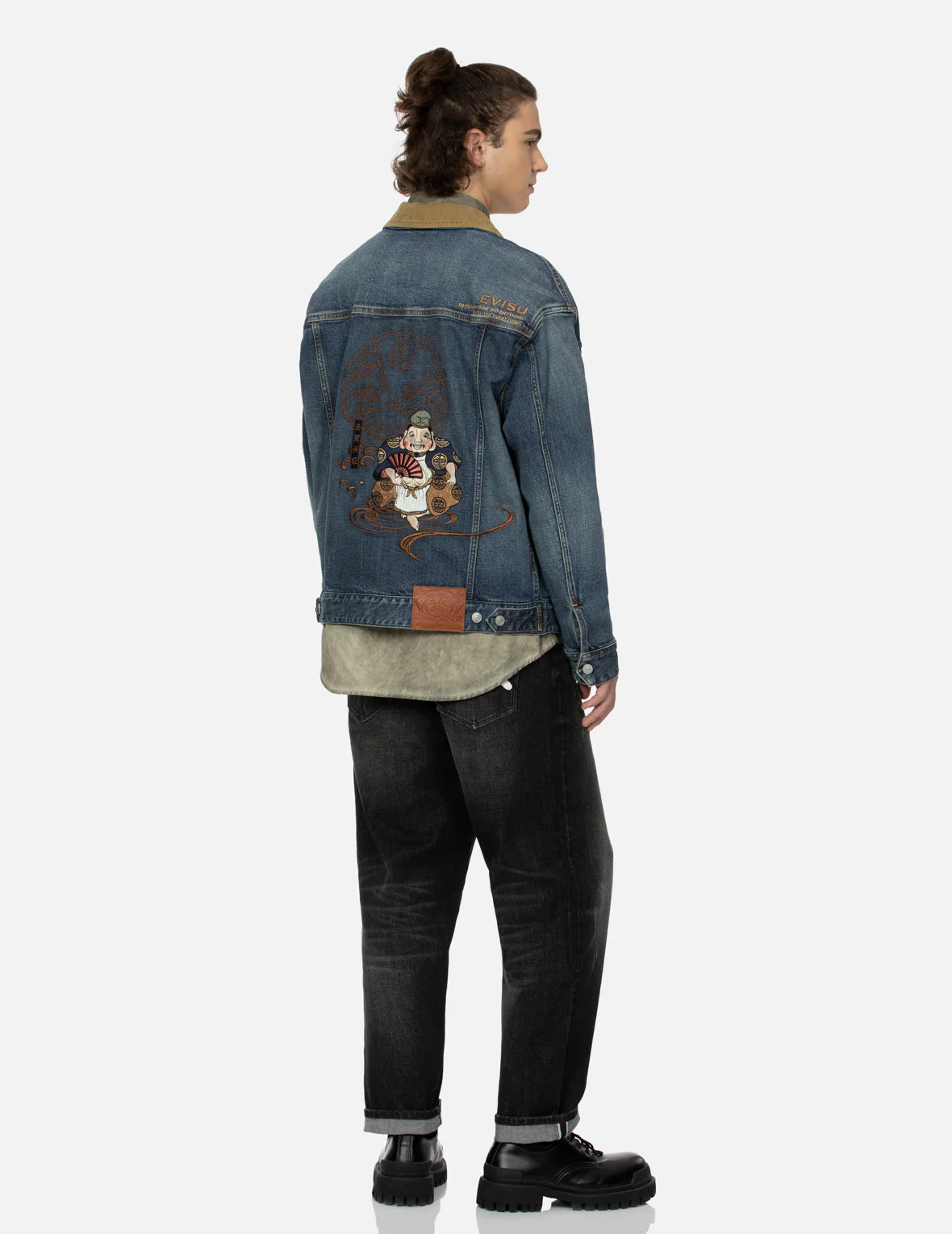 Ebisu Embroidery Loose Fit Denim Jacket - Image 4