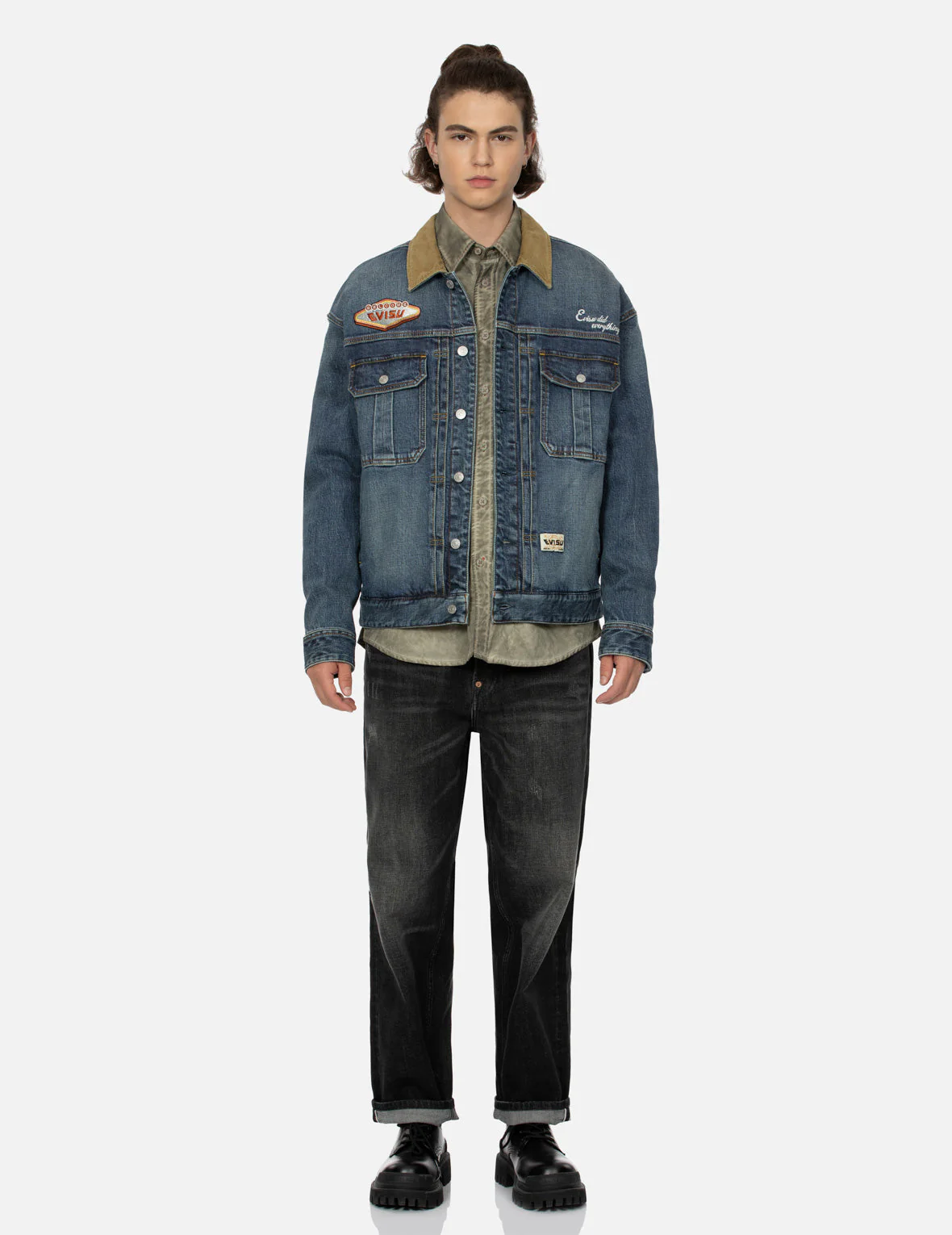Ebisu Embroidery Loose Fit Denim Jacket - Image 5