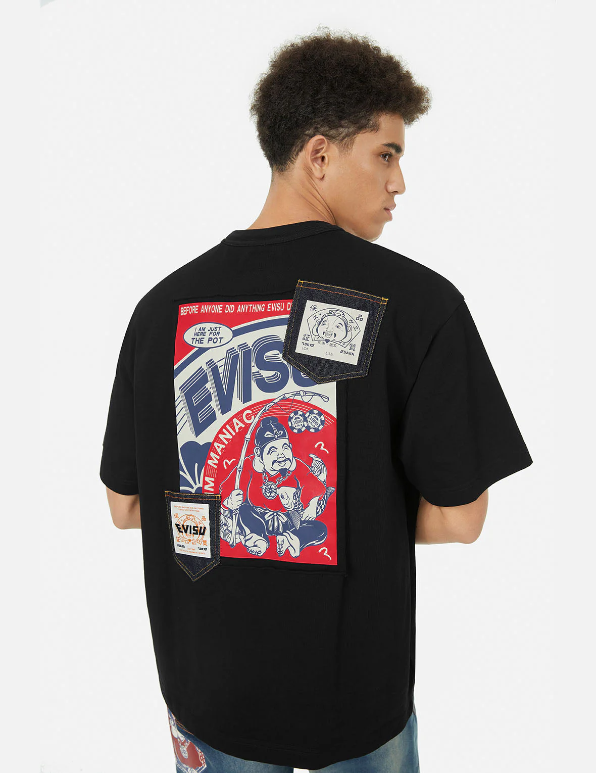 Ebisu Poster Appliqué and Seagull Embroidery T-Shirt - Image 2