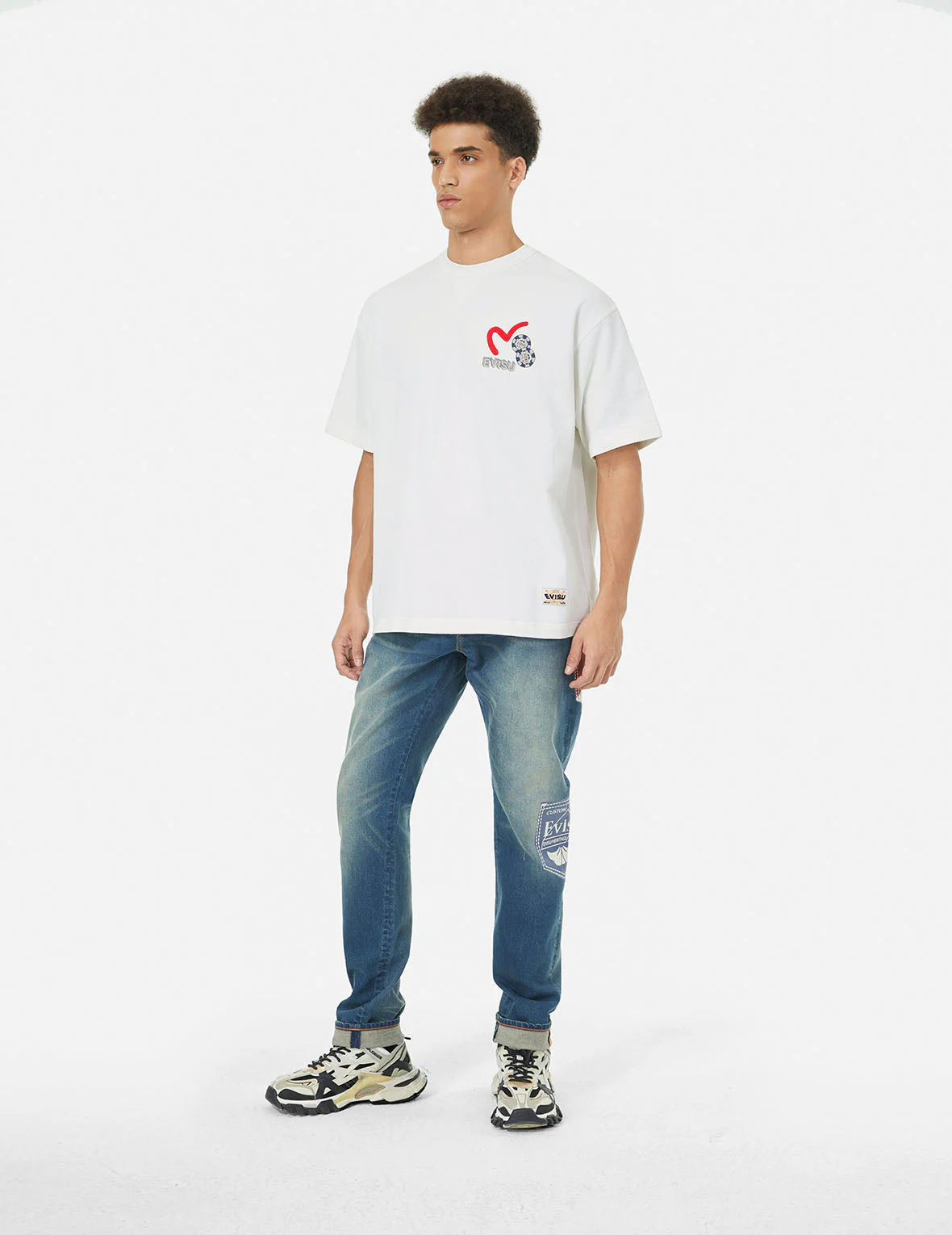 Ebisu Poster Appliqué and Seagull Embroidery T-Shirt - Image 8