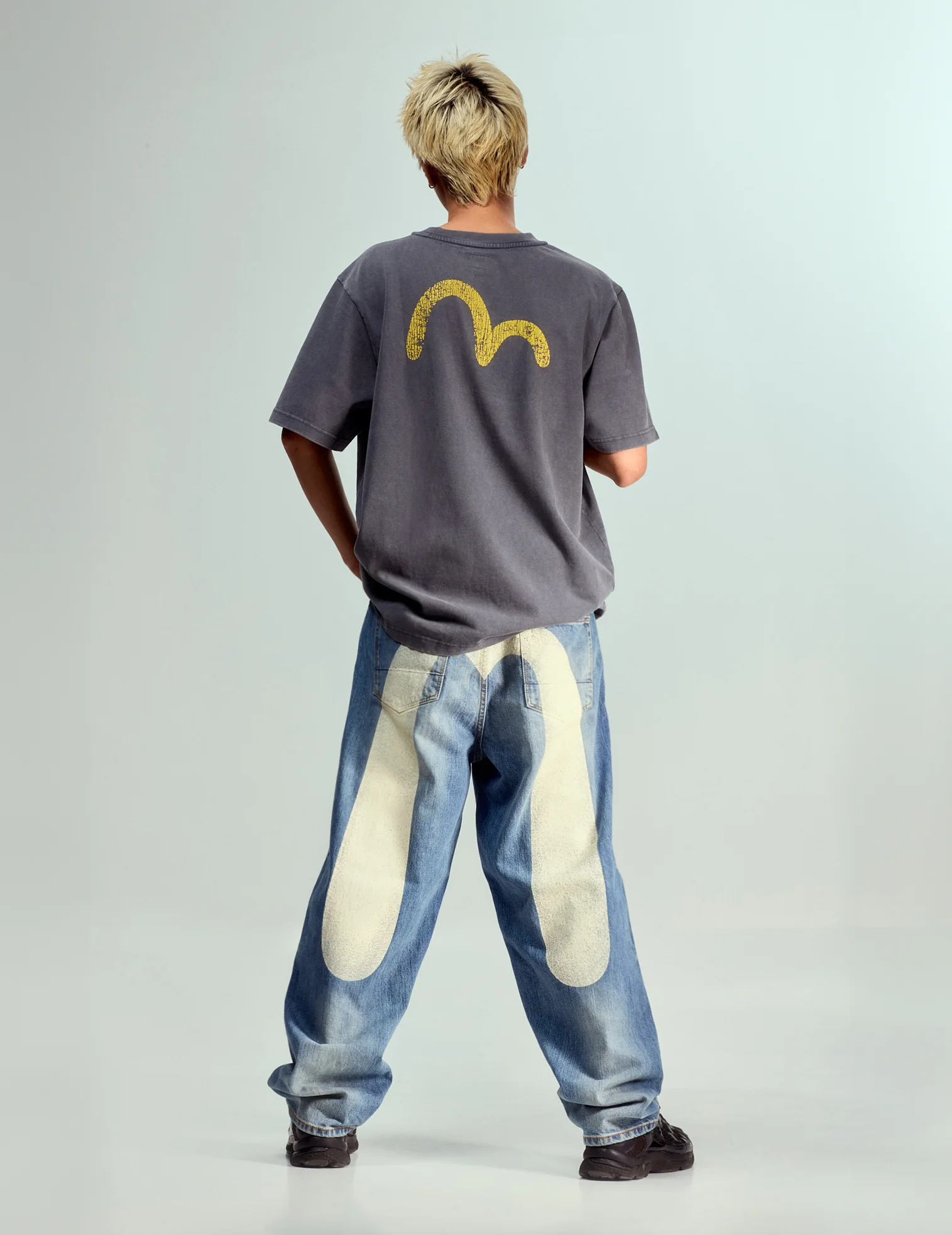 Ecru Daicock Print Loose Fit Jeans #2038 - Image 5