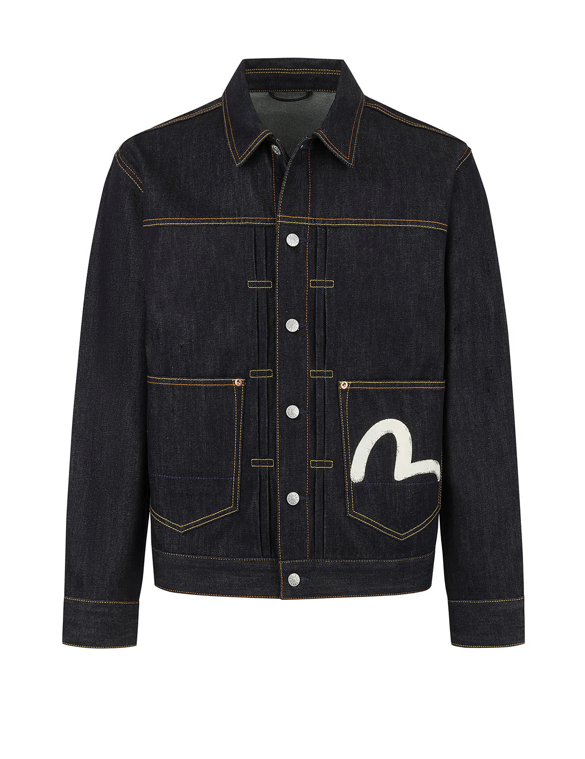Ecru Seagull Print Relax Fit Denim Jacket - Image 12