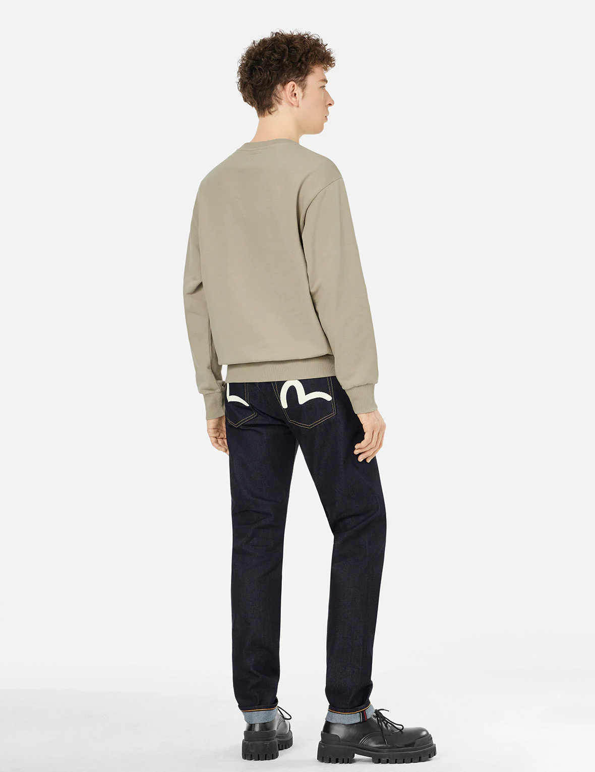 Ecru Seagull Print Taper Fit Jeans #2017 - Image 4