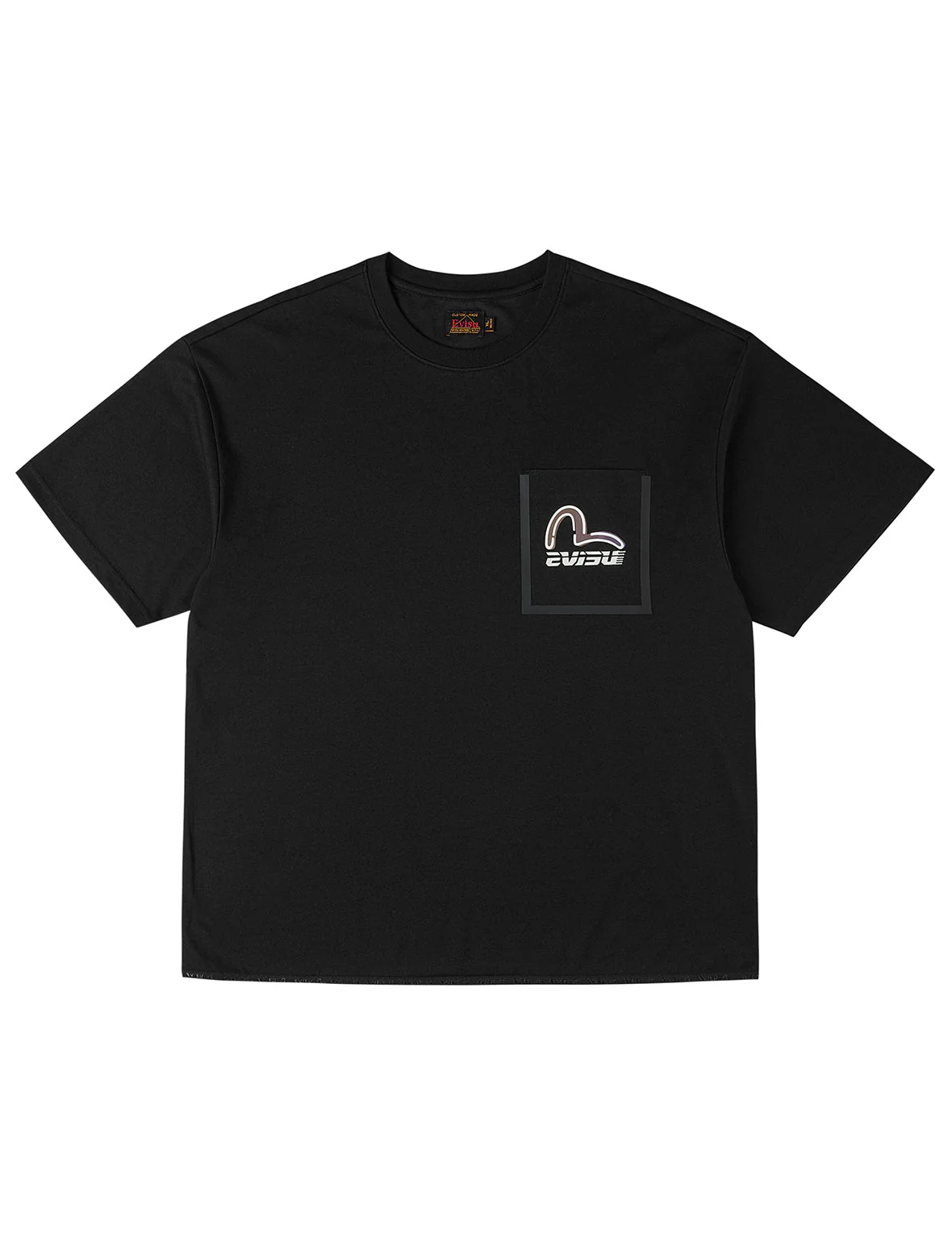 Elastic Hem Seagull Print Pocket T-shirt - Image 24