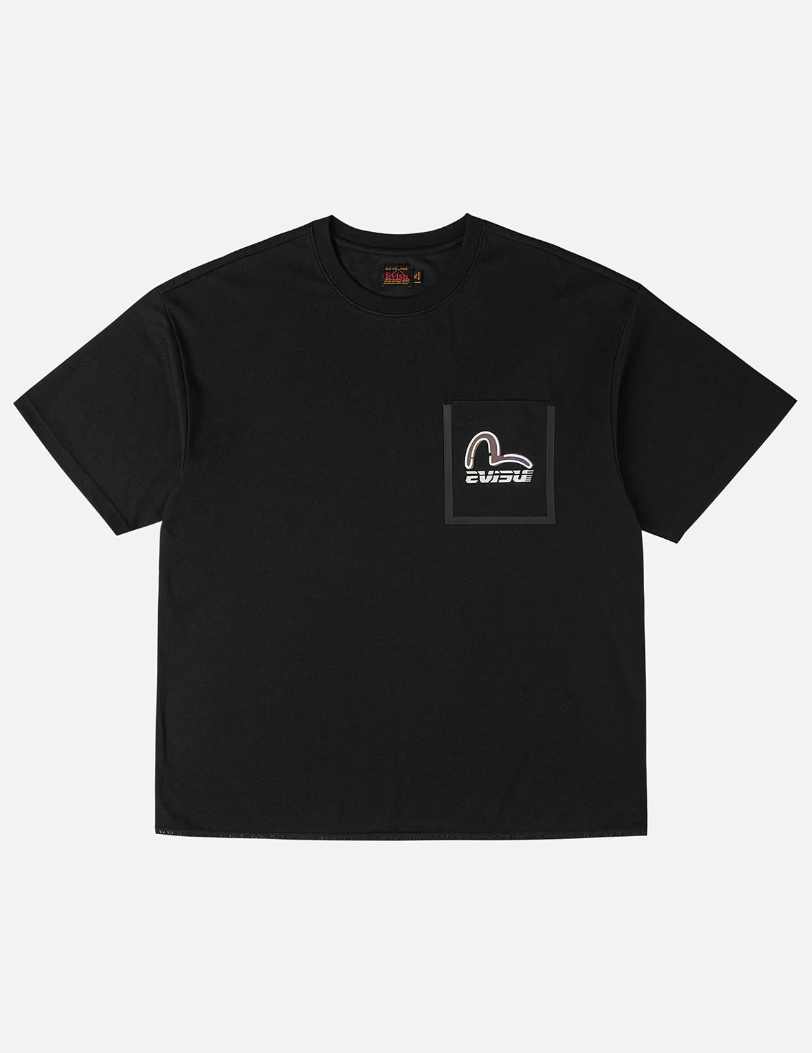 Elastic Hem Seagull Print Pocket T-shirt - Image 6