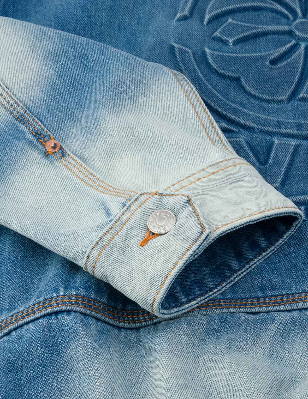 Emboss Kamon Relax Fit Worker Denim Jacket - Image 11