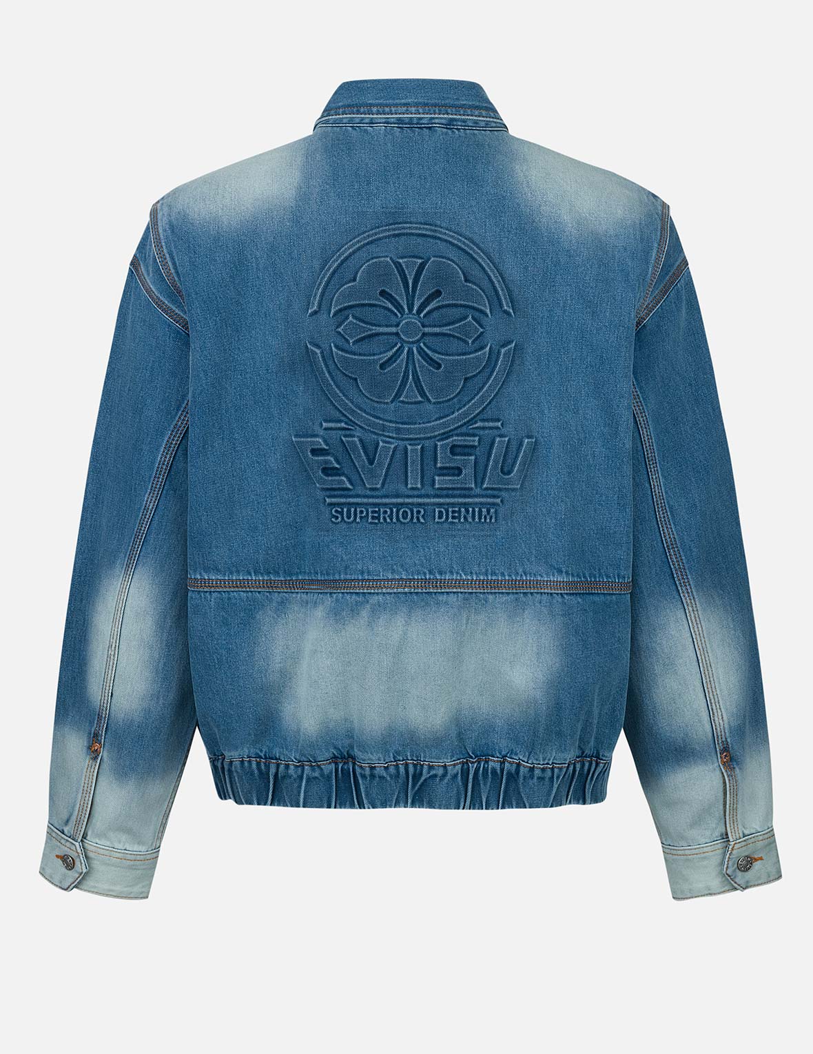 Emboss Kamon Relax Fit Worker Denim Jacket - Image 2