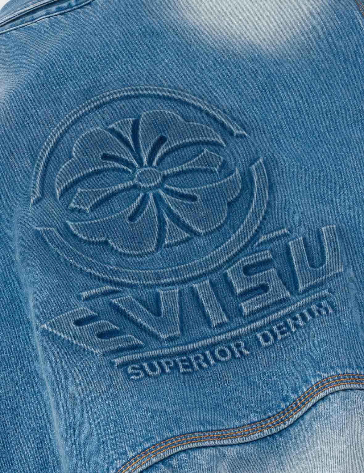 Emboss Kamon Relax Fit Worker Denim Jacket - Image 5