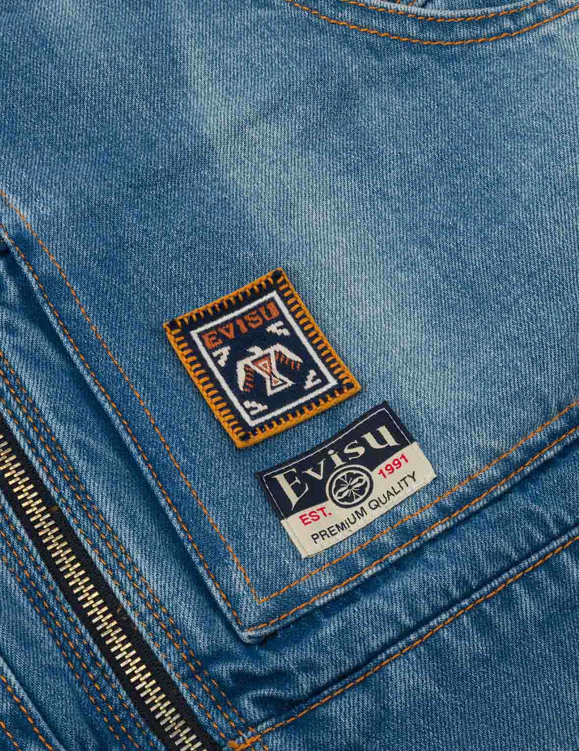 Emboss Kamon Relax Fit Worker Denim Jacket - Image 7