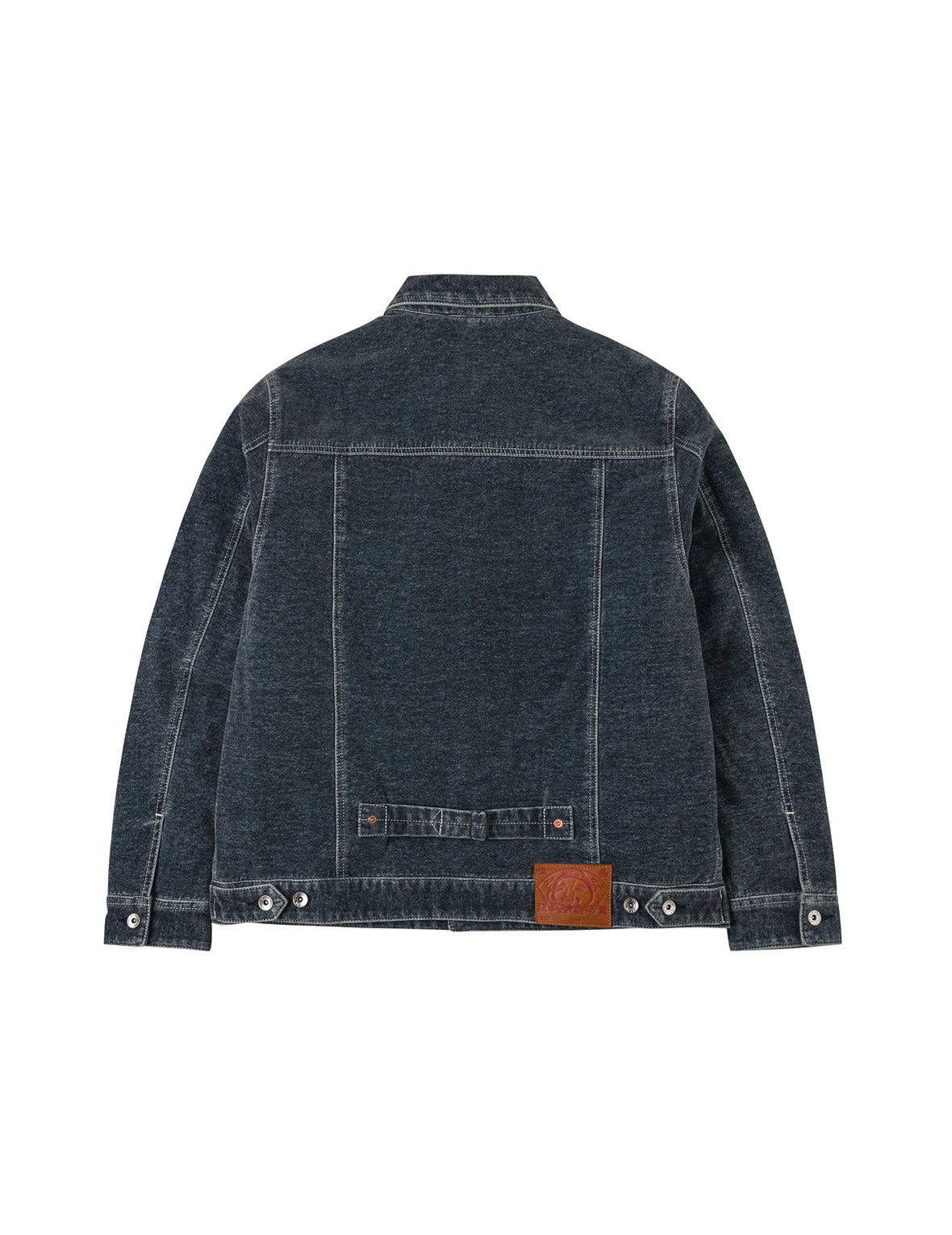 Emboss Rivet Seagull Relax Fit Washed Denim Jacket - Image 2