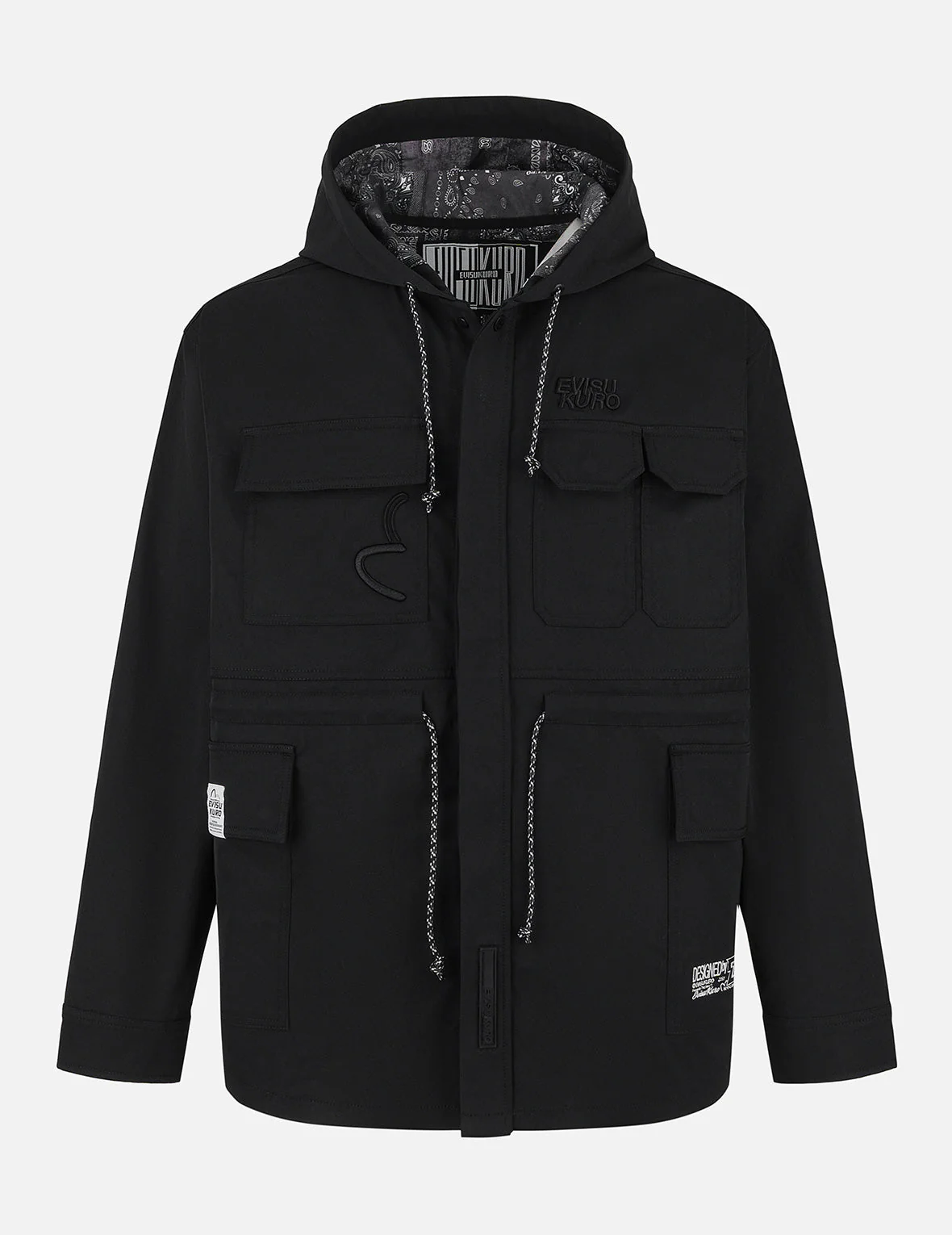 Embroidery Multi-pocket Relax Fit Shirt Jacket