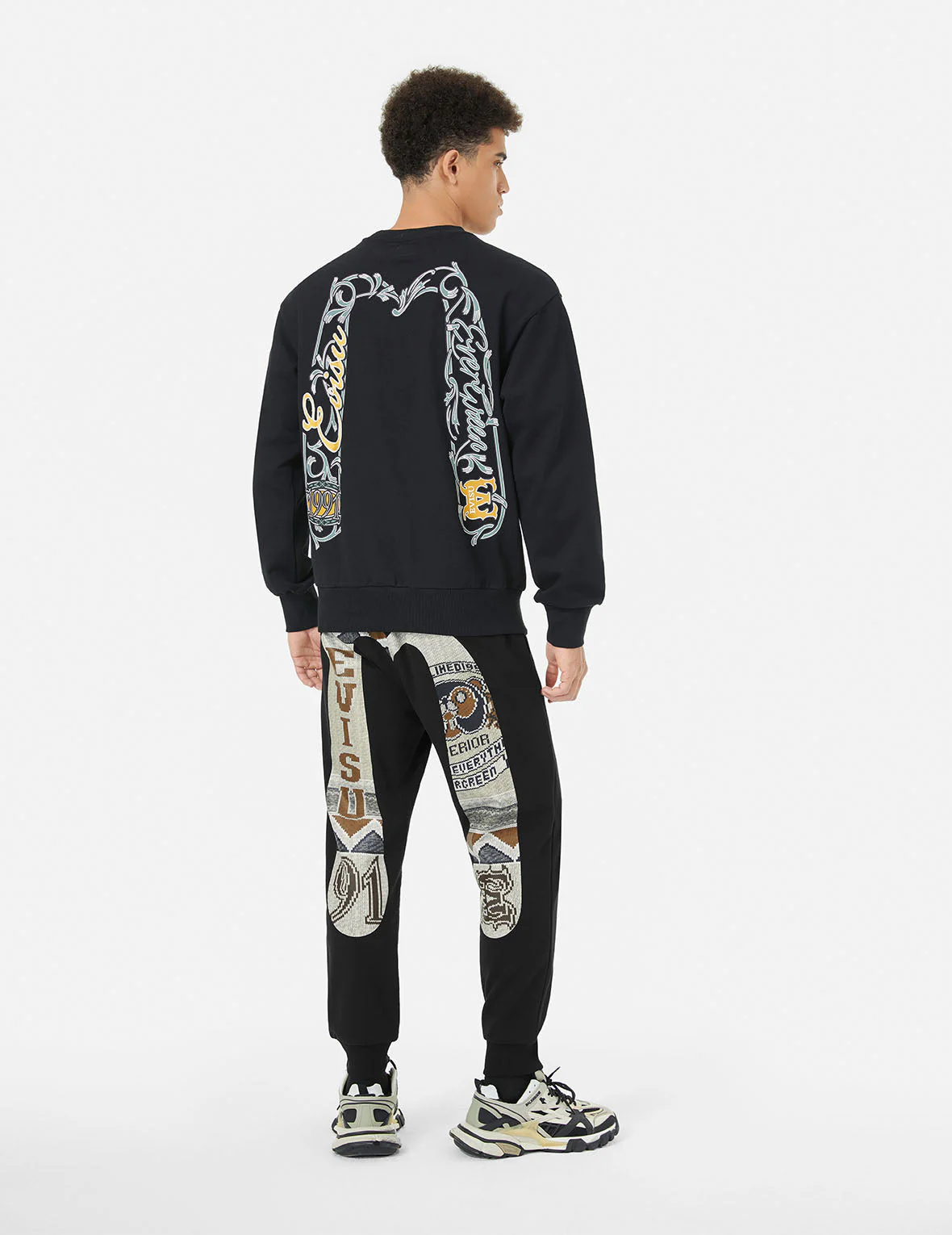 Ethnic Style Daicock Print Regular Fit Sweatpants - Image 3