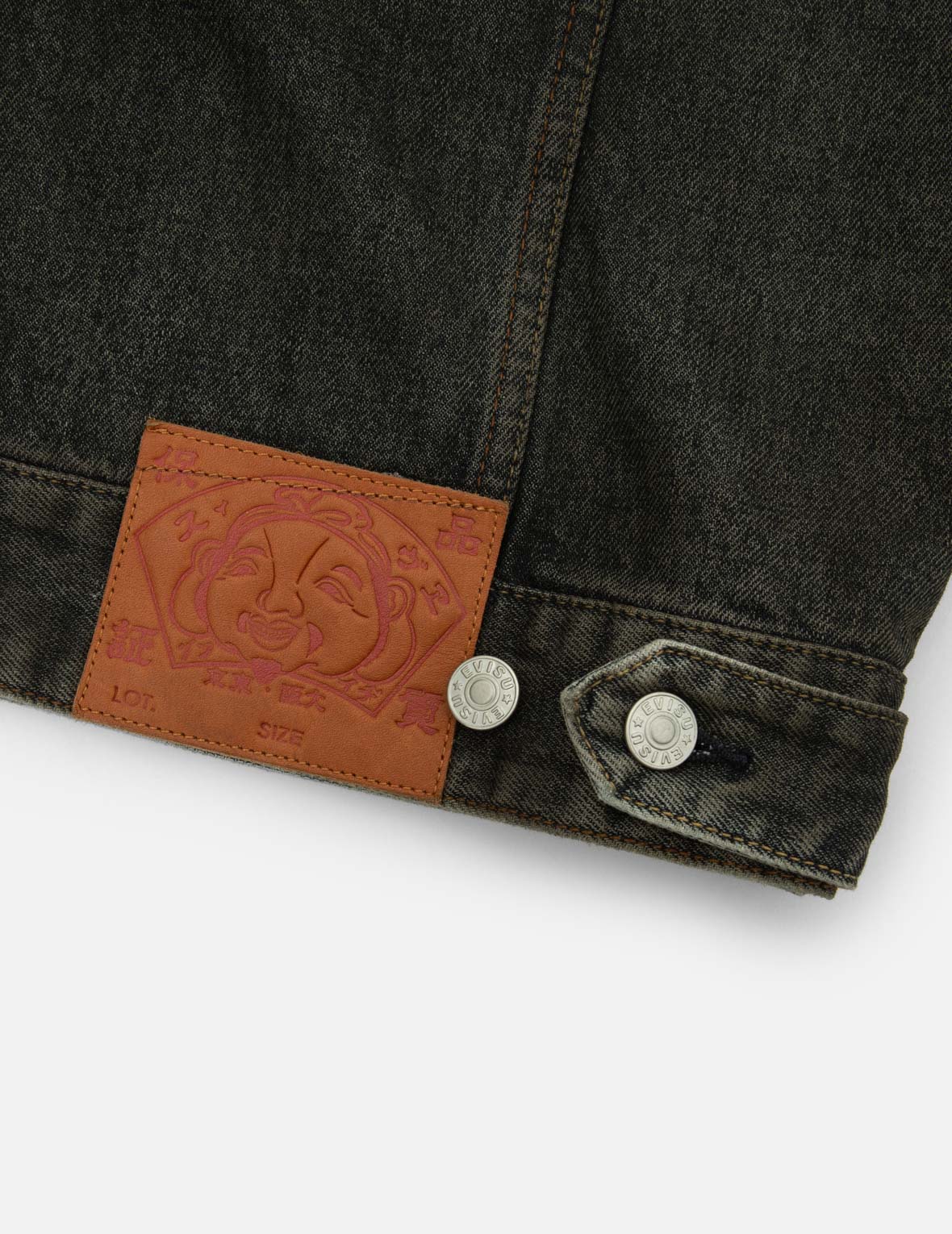 Ethnic-inspired Wheel of Wisdom Print and Embroidery Relax Fit Denim Jacket - Image 11