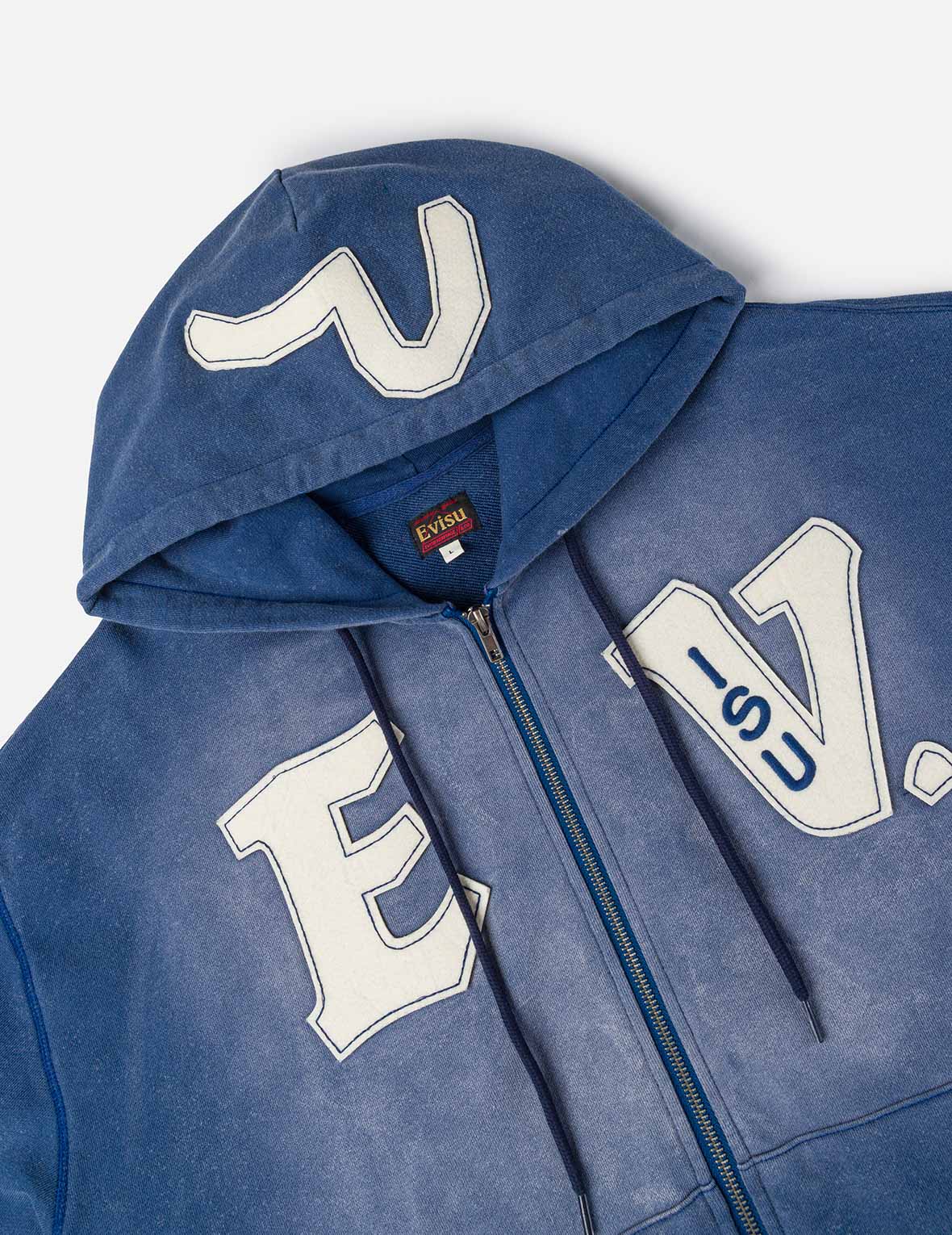 EV and Seagull Patches Embroidery Relax Fit Hoodie Jacket - Image 17