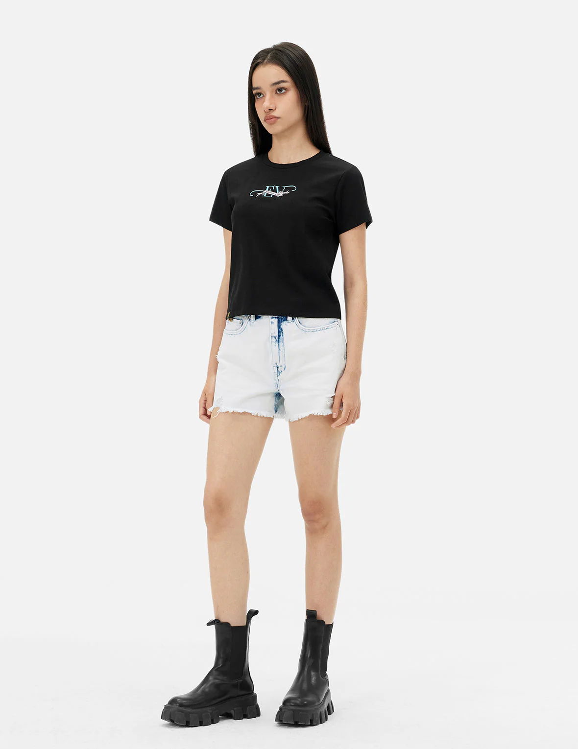 "EV" Print Slim Fit T-shirt - Image 5