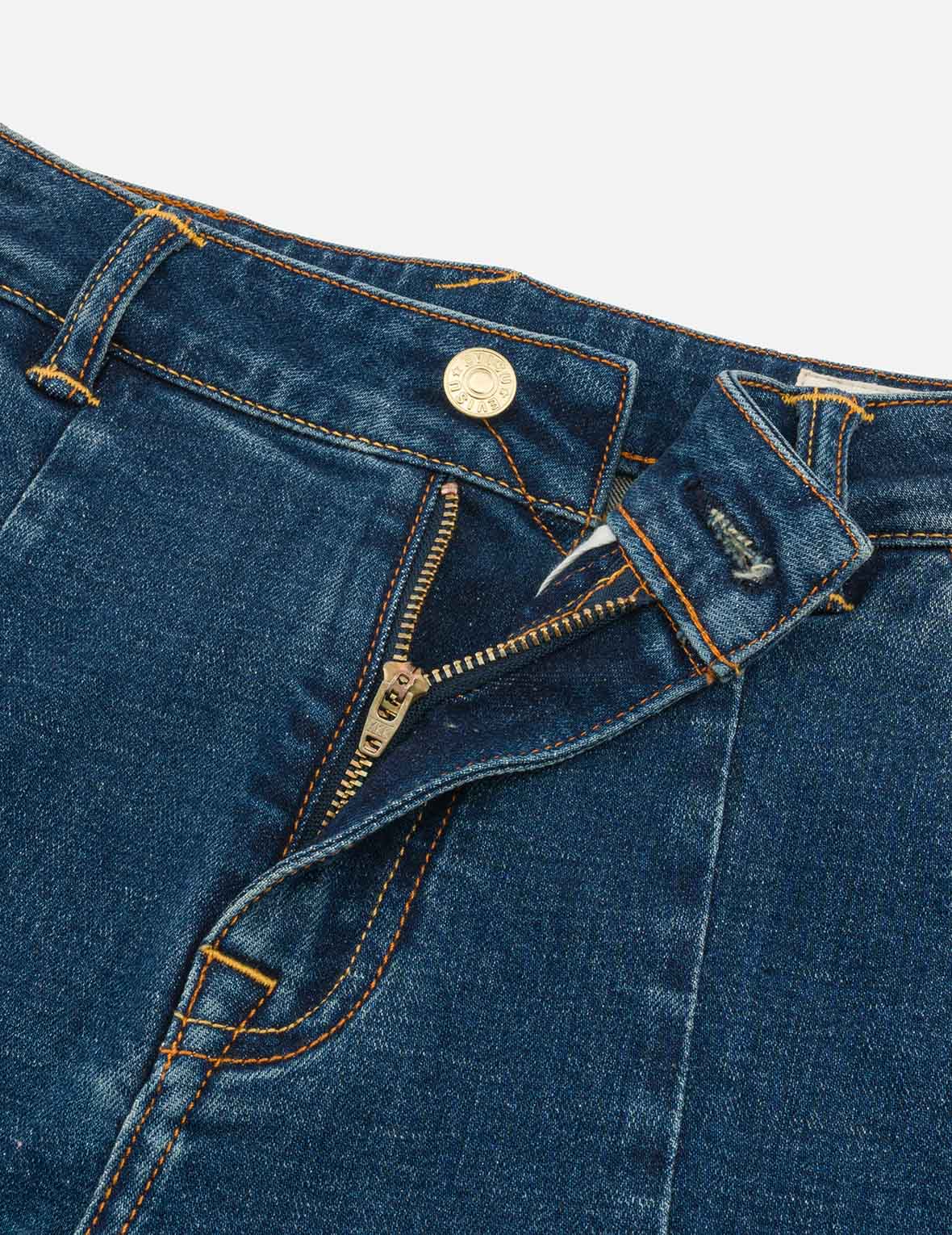 “EV” Rhinestone Embellished Loose Fit Denim Shorts - Image 6