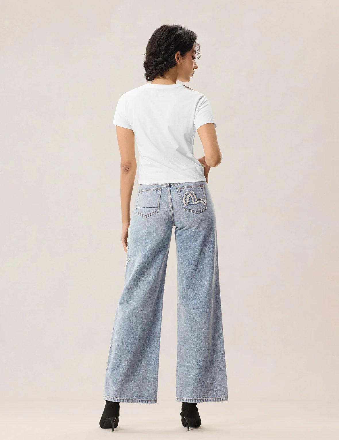 Evisu Applique Distressed Jeans - Image 8