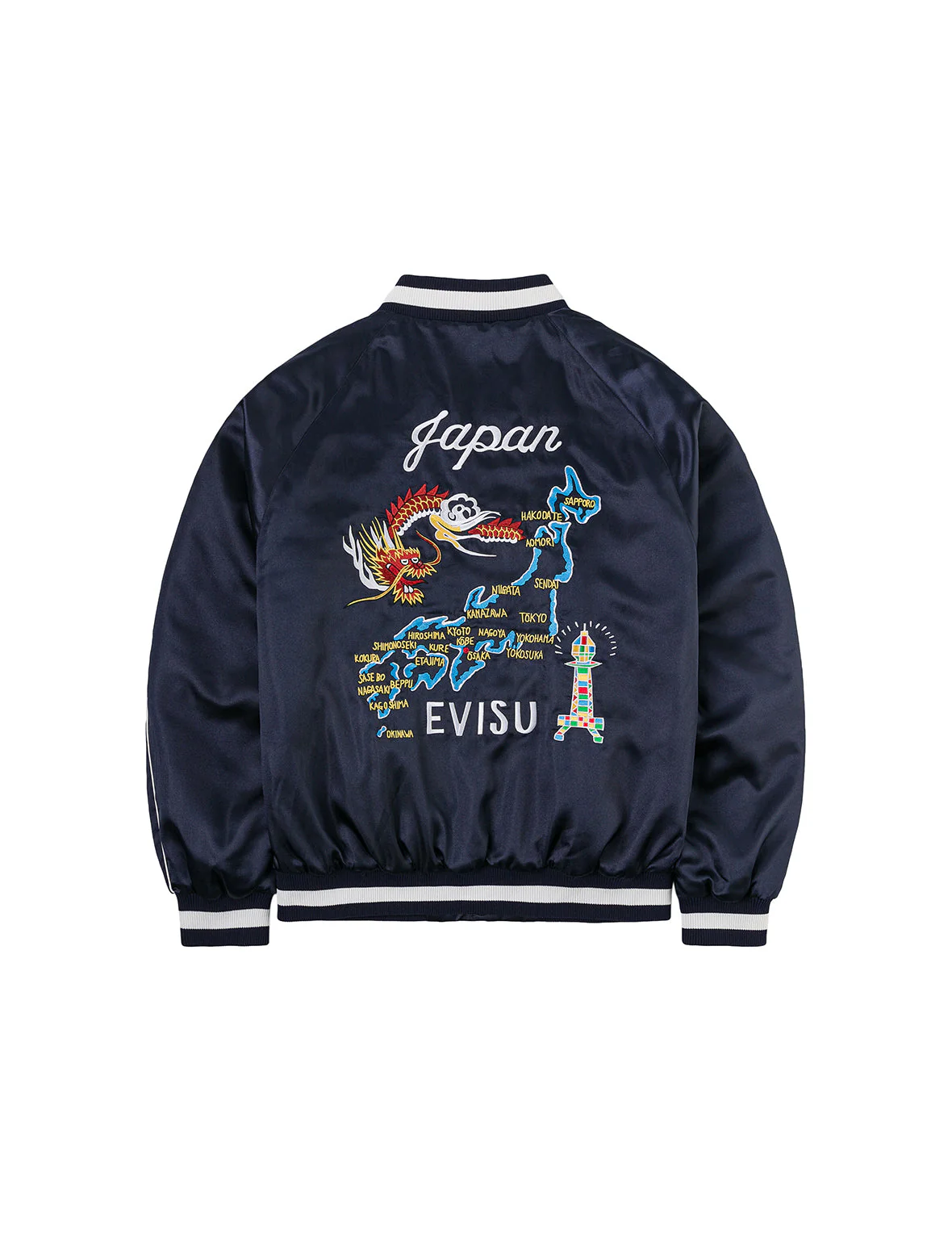 EVISU Archive Embroidery Regular Fit Padded Souvenir Jacket - Image 15