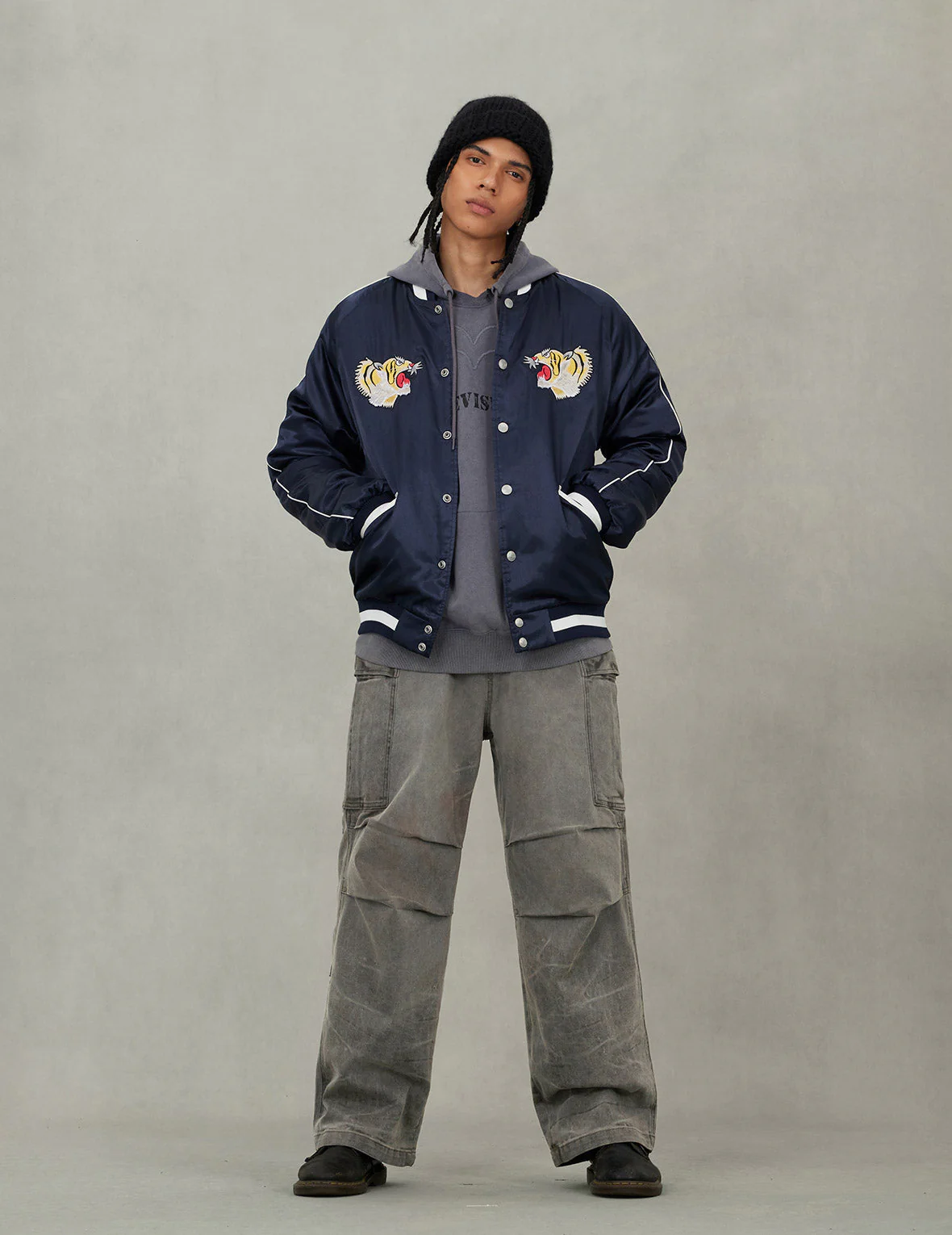 EVISU Archive Embroidery Regular Fit Padded Souvenir Jacket - Image 5