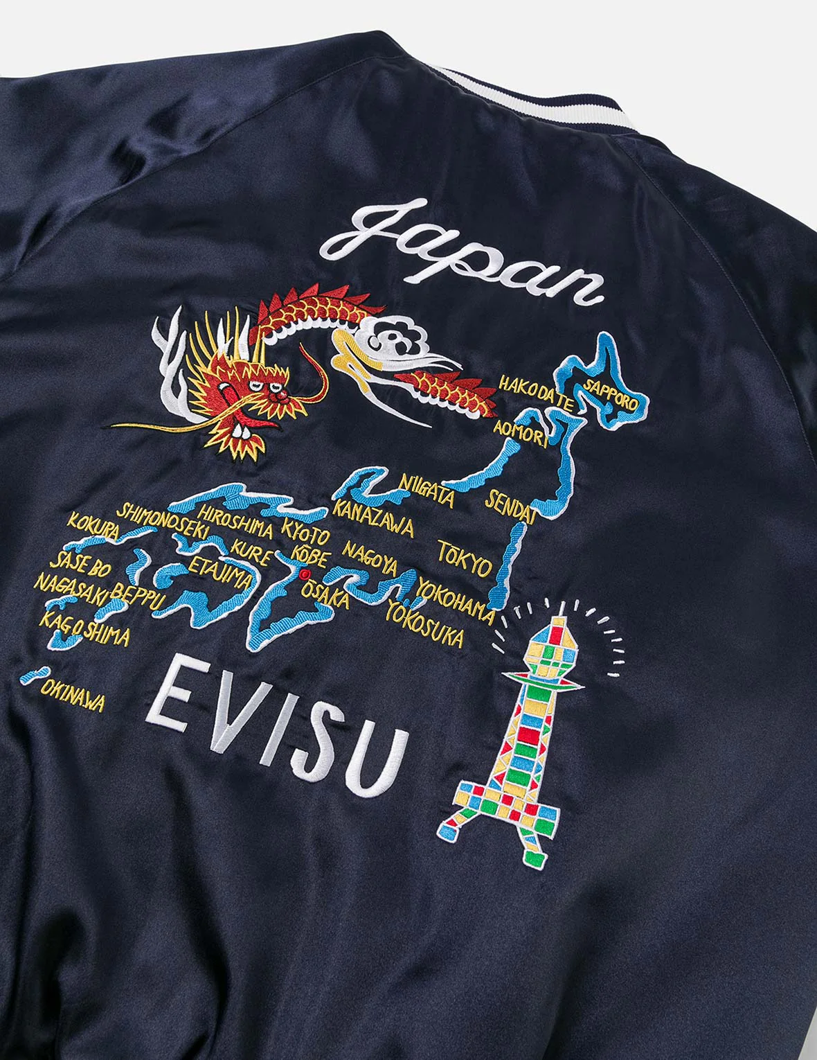 EVISU Archive Embroidery Regular Fit Padded Souvenir Jacket - Image 7