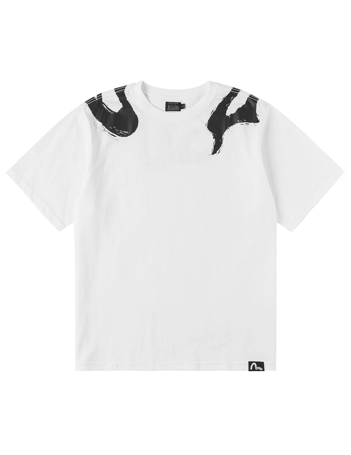 EVISU Brushstroke Cross-shoulder Logo T-Shirt - Image 4