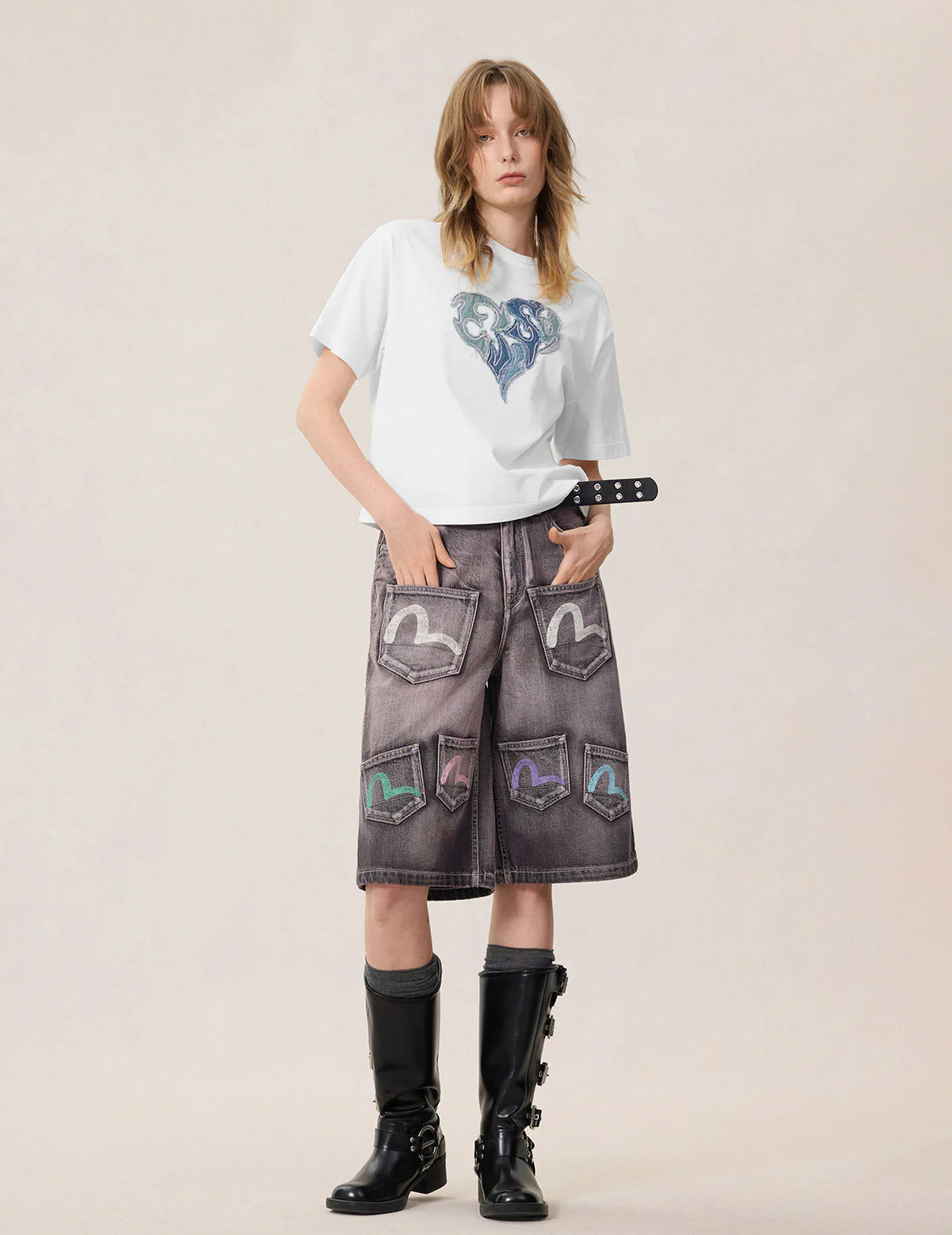 Evisu Denim Appliqué T-Shirt - Image 7
