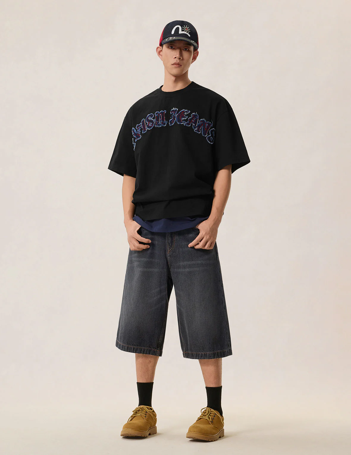 Evisu Jeans Logo Distressed Tee - Image 7