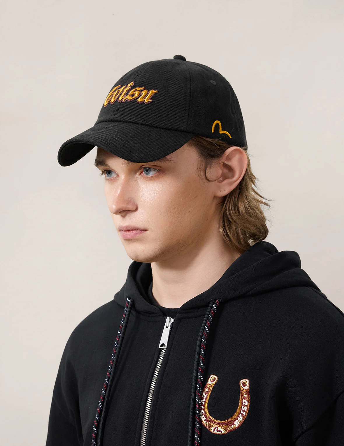 Evisu Logo Embroidery Cap - Black - Image 16