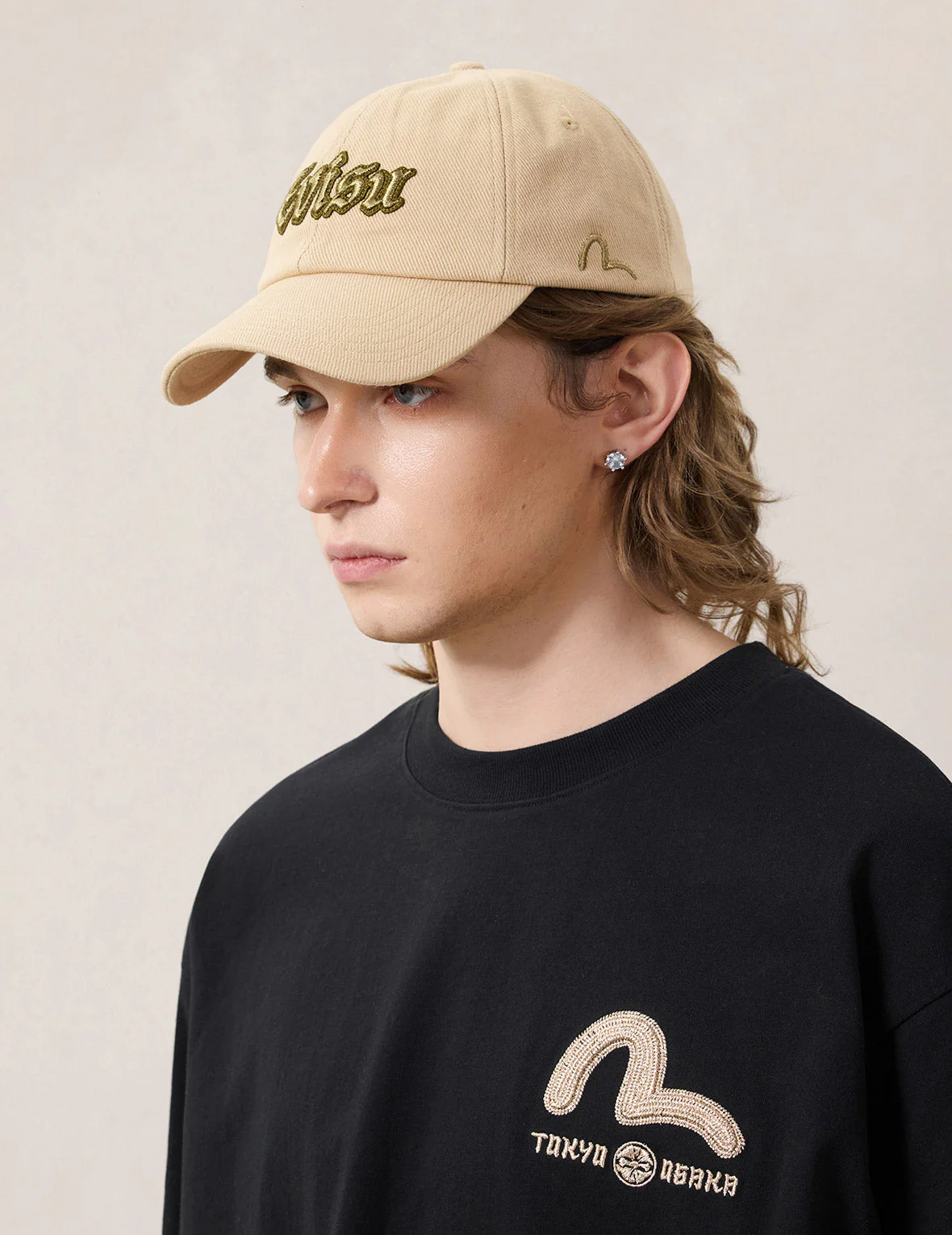 Evisu Logo Embroidery Cap - Beige - Image 17