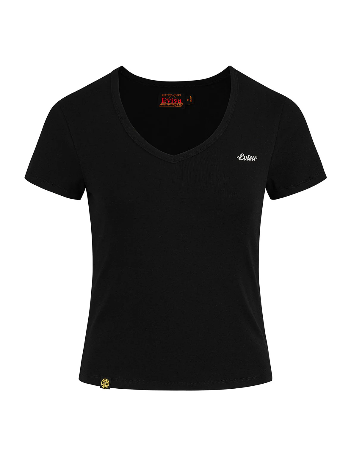 Evisu Metal Trim V-Neck Fashion Fit T-shirt - Image 9