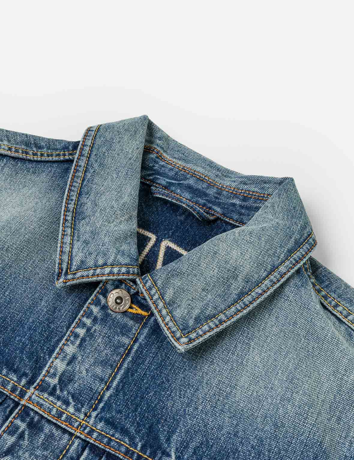 Evisu & Seagull Appliqué Chinese Denim Jacket - Image 10