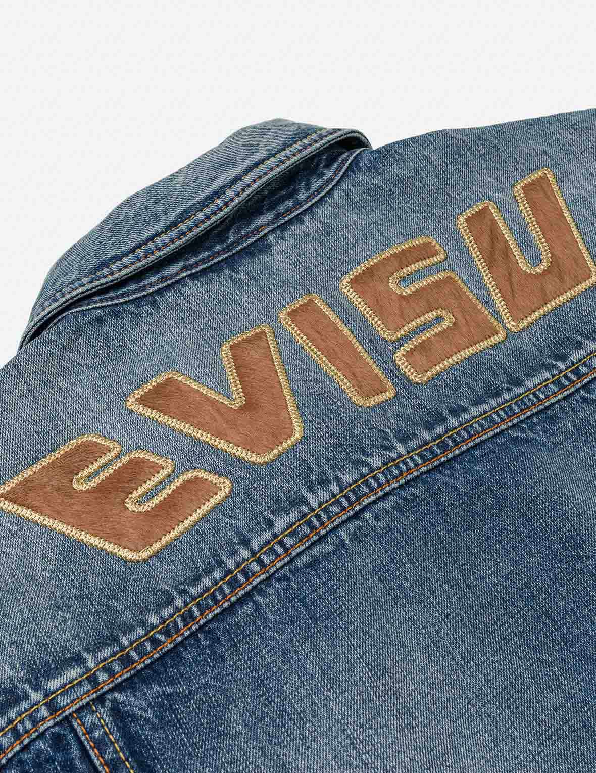Evisu & Seagull Appliqué Chinese Denim Jacket - Image 7