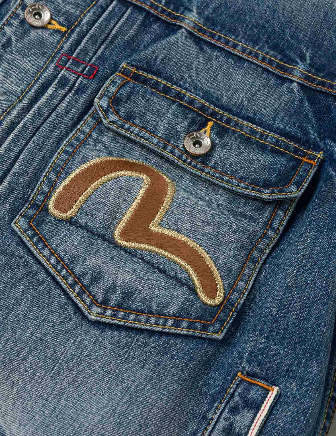 Evisu & Seagull Appliqué Chinese Denim Jacket - Image 8