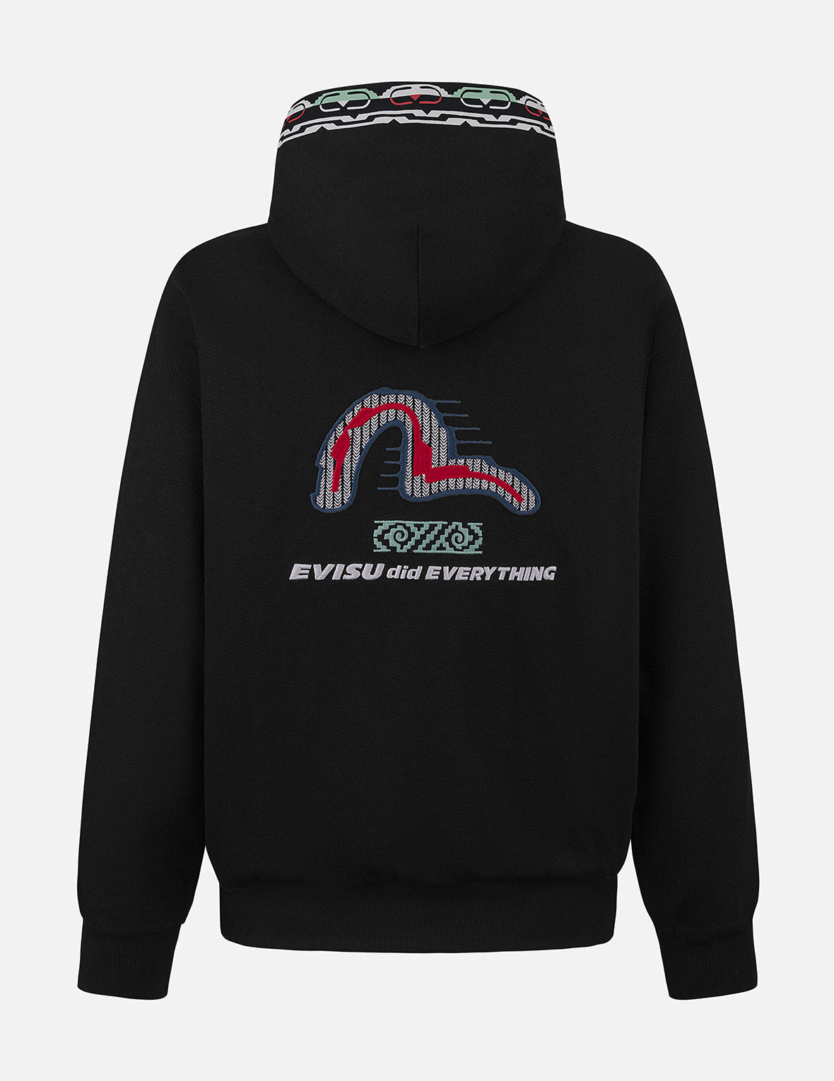 EVISU Totem Print and Embroidery Relax Fit Hoodie - Image 2