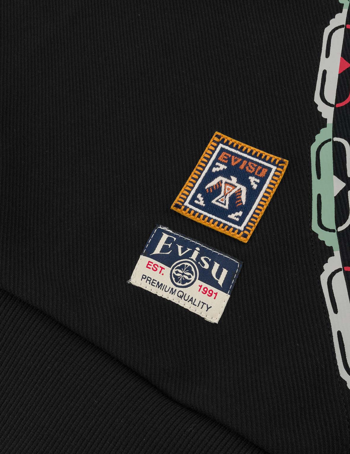 EVISU Totem Print and Embroidery Relax Fit Hoodie - Image 8