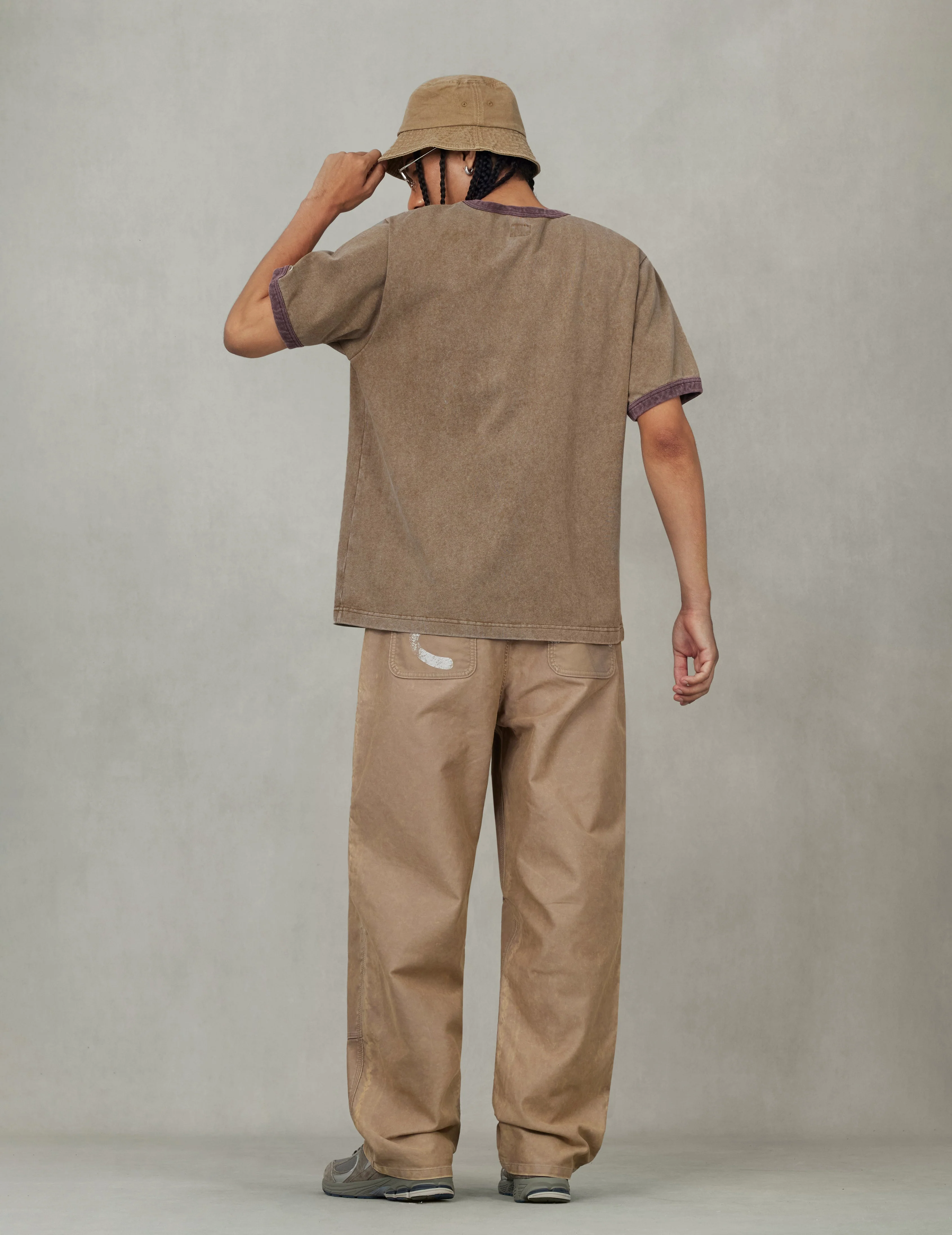 EVISU Workwear Print Relax Fit Ringer T-shirt - Image 12