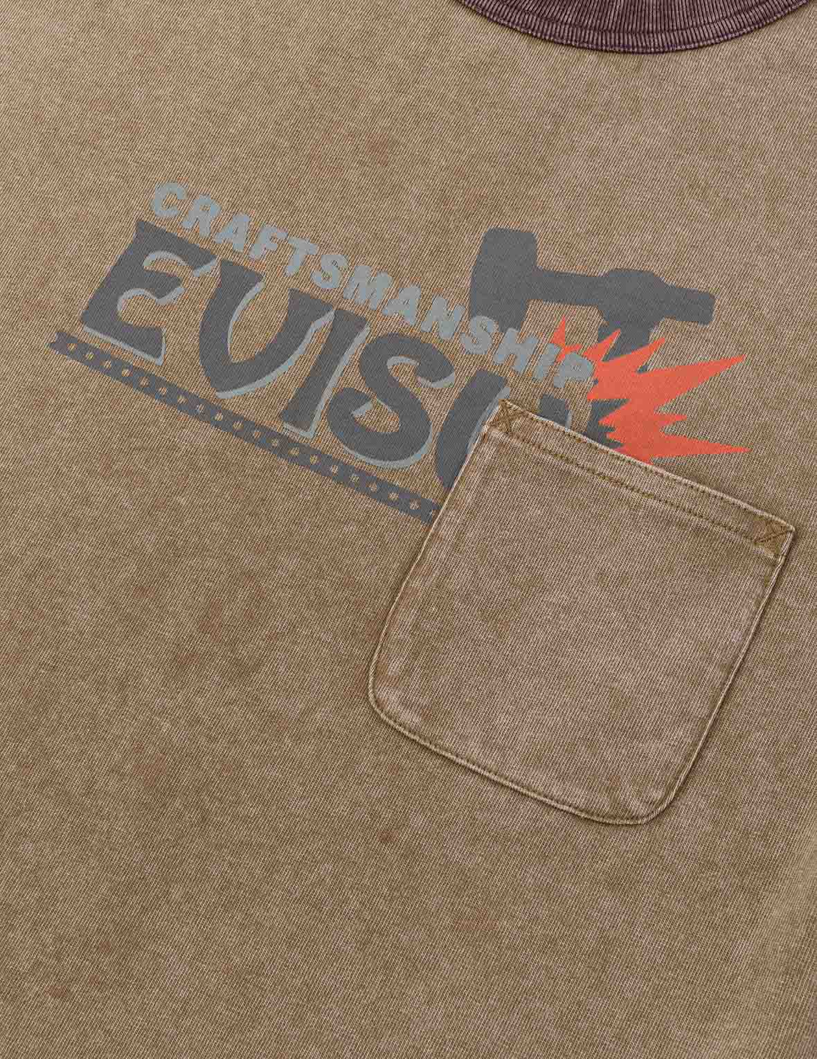 EVISU Workwear Print Relax Fit Ringer T-shirt - Image 14