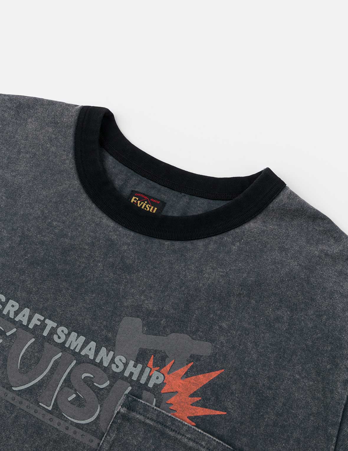 EVISU Workwear Print Relax Fit Ringer T-shirt - Image 15