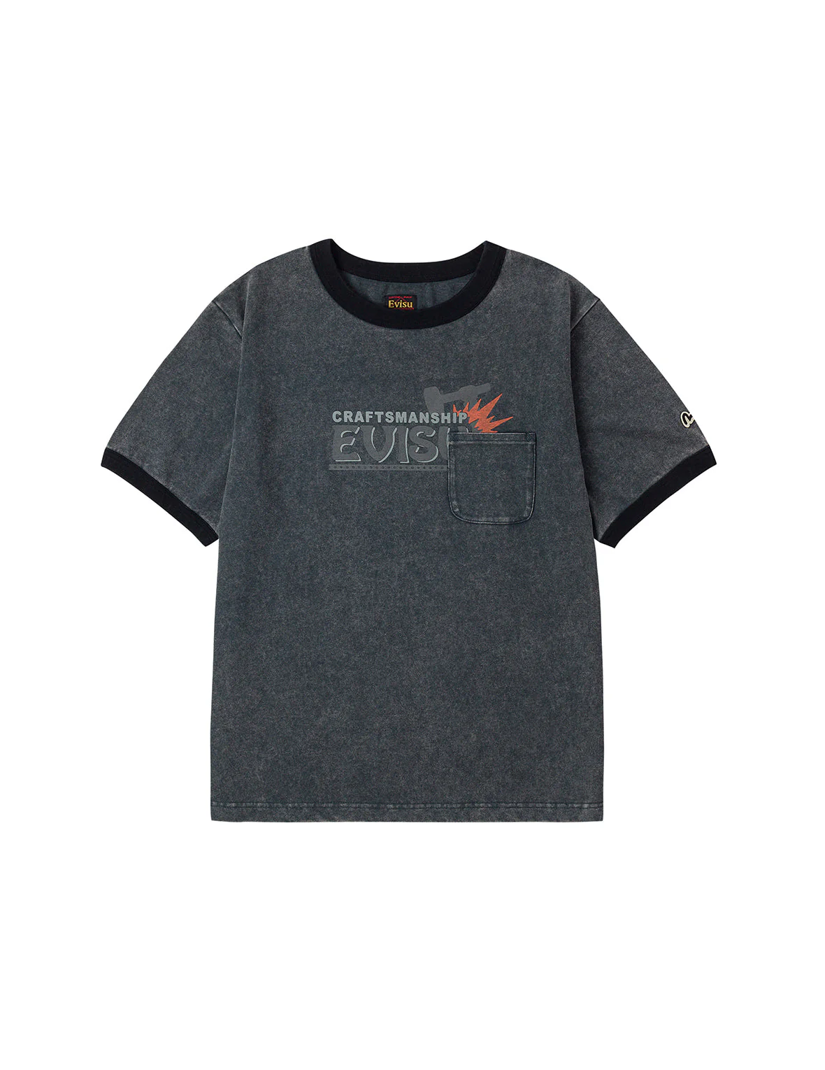 EVISU Workwear Print Relax Fit Ringer T-shirt - Image 21