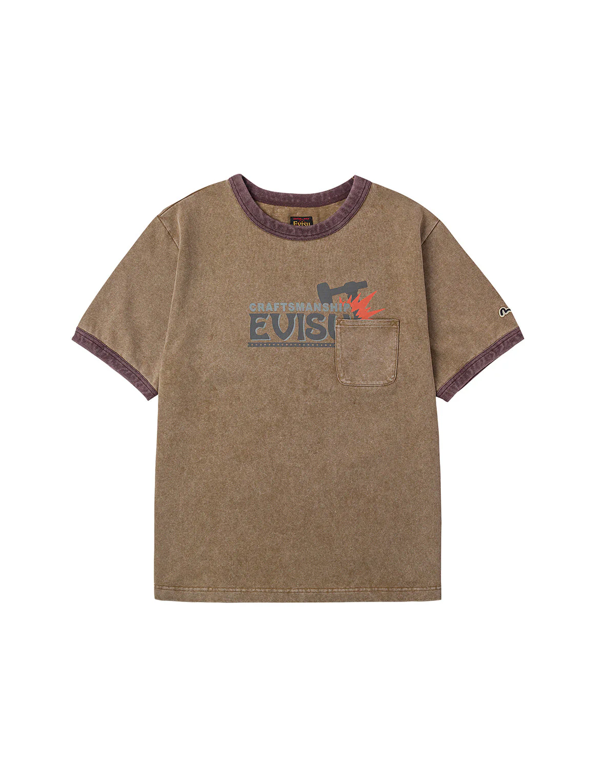 EVISU Workwear Print Relax Fit Ringer T-shirt - Image 22