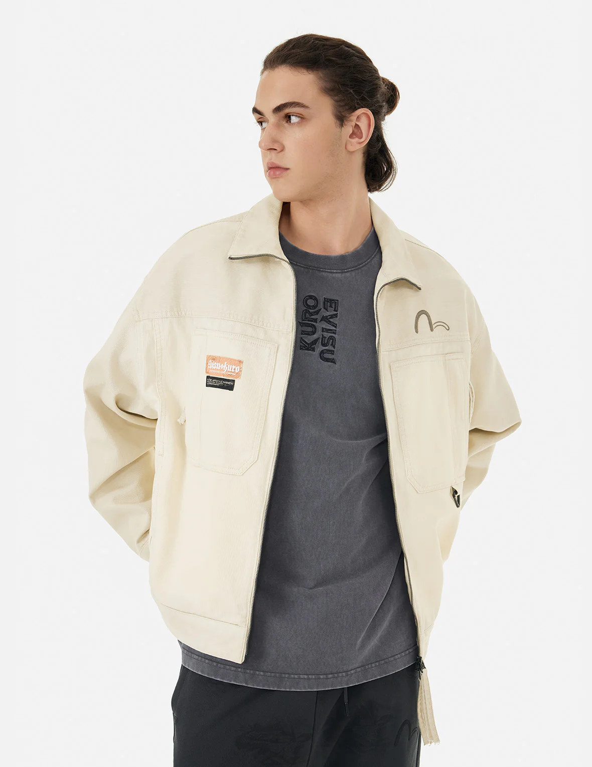 EVISUKURO Garment Dyed Oversized Jacket - Image 3