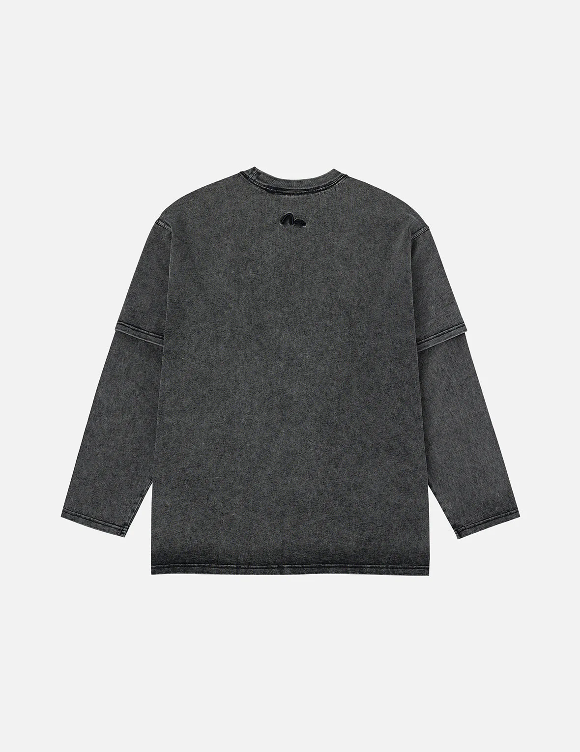 EVISUKURO Label and Seagull Print Oversized  2-in-1 long-sleeve T-shirt - Image 4