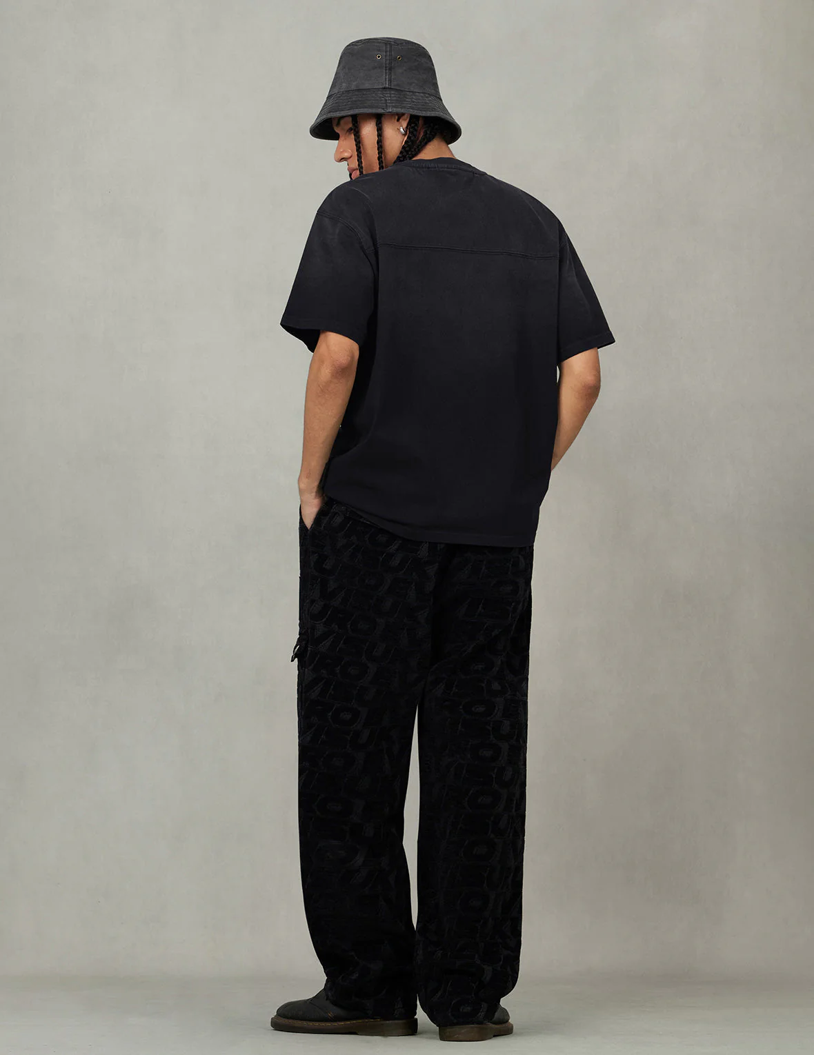 EVISUKURO Waffle Embroidery and Spray Dye Relax Fit T-shirt - Image 11