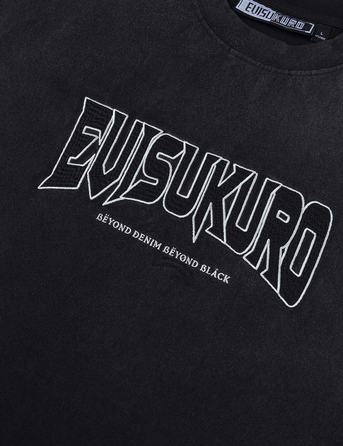 EVISUKURO Waffle Embroidery and Spray Dye Relax Fit T-shirt - Image 13