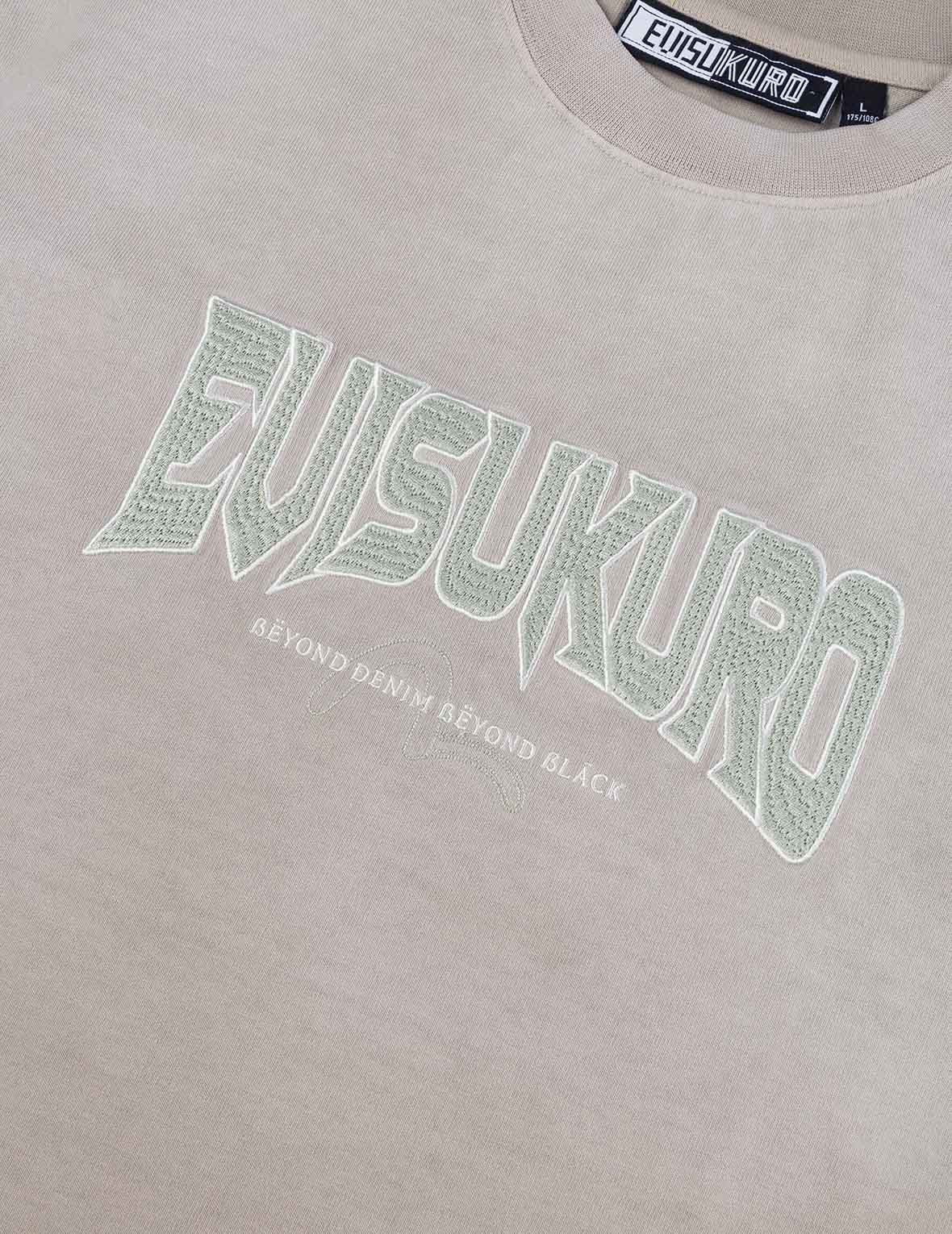 EVISUKURO Waffle Embroidery and Spray Dye Relax Fit T-shirt - Image 14