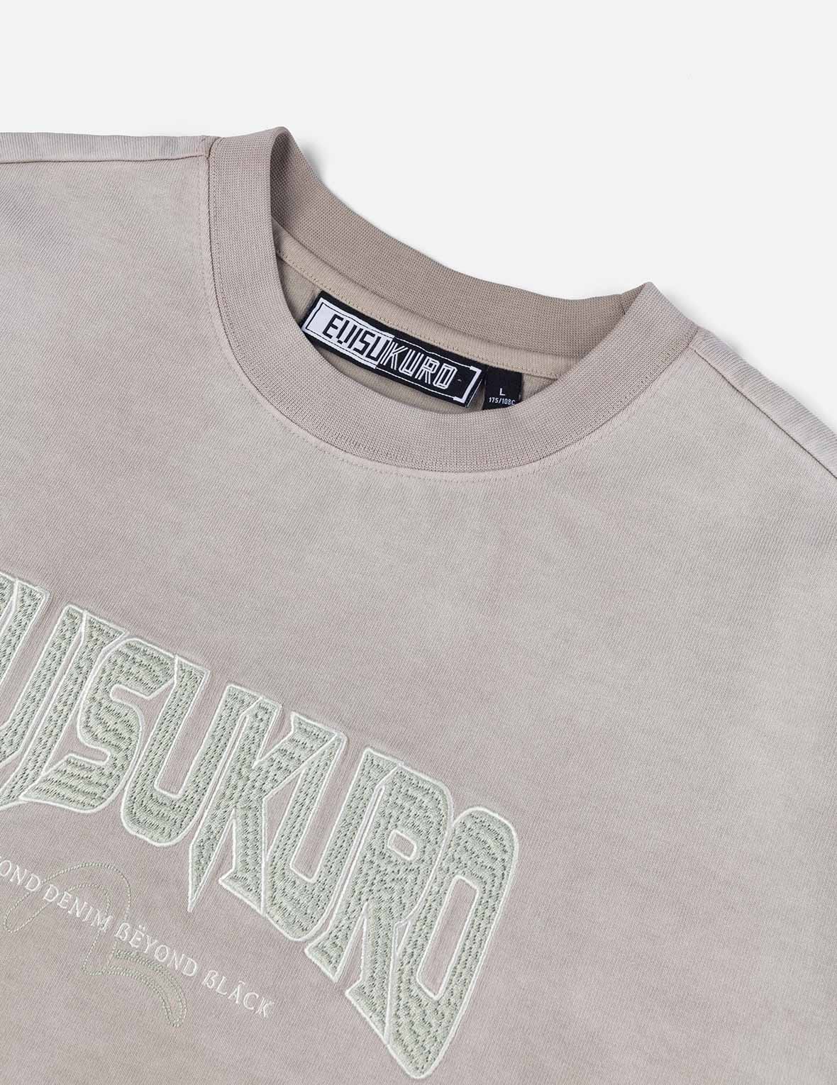 EVISUKURO Waffle Embroidery and Spray Dye Relax Fit T-shirt - Image 16