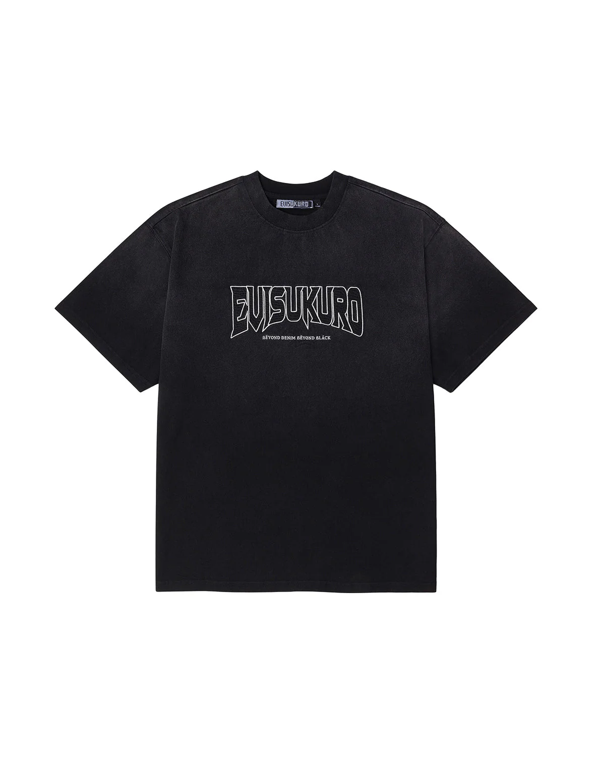 EVISUKURO Waffle Embroidery and Spray Dye Relax Fit T-shirt - Image 21
